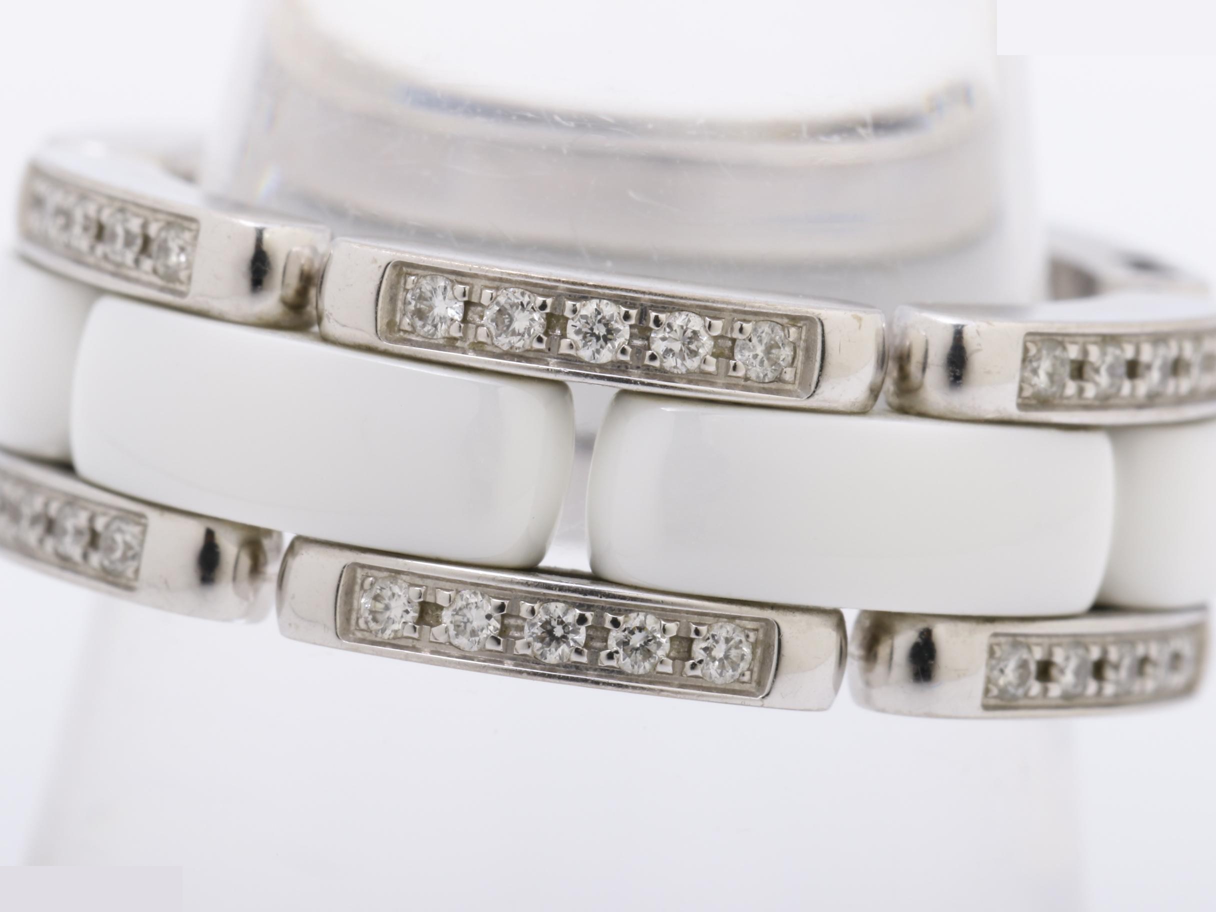 Ultra Diamond Ring, 750WG/White Ceramic, 9.6g — view 3