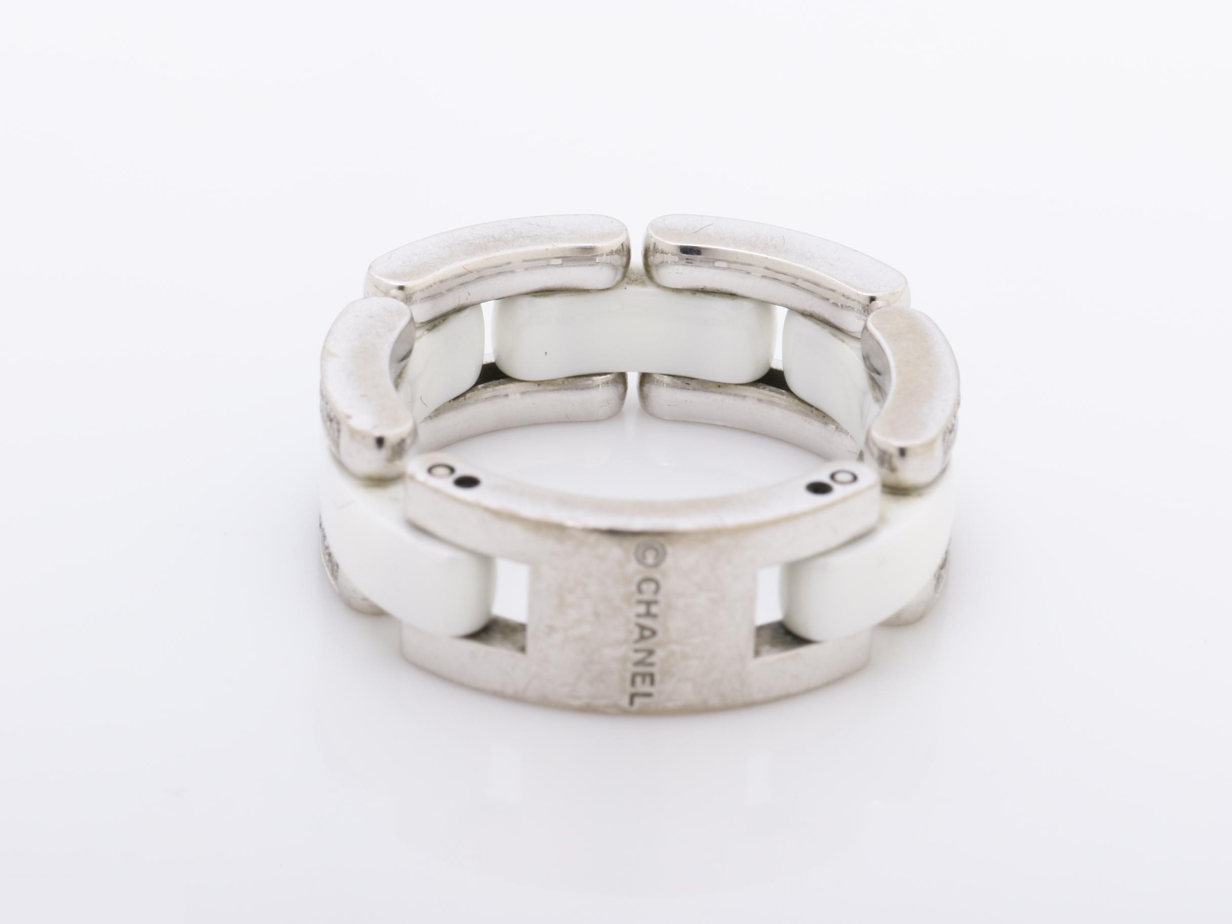 Ultra Diamond Ring, 750WG/White Ceramic, 9.6g — view 4