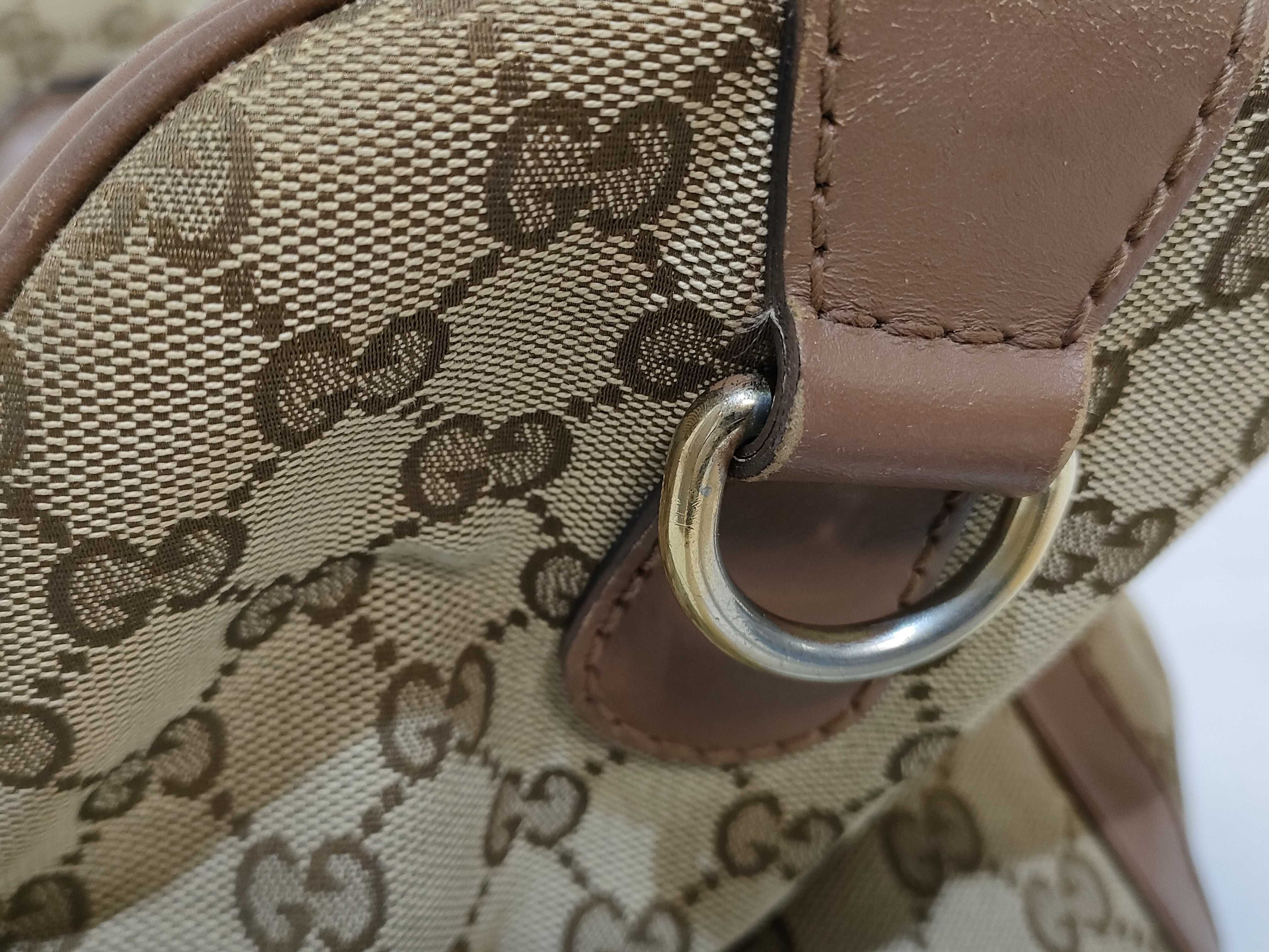 GG Canvas Boston Bag (247205 525040) - Brown and Pink Canvas Handbag — view 14