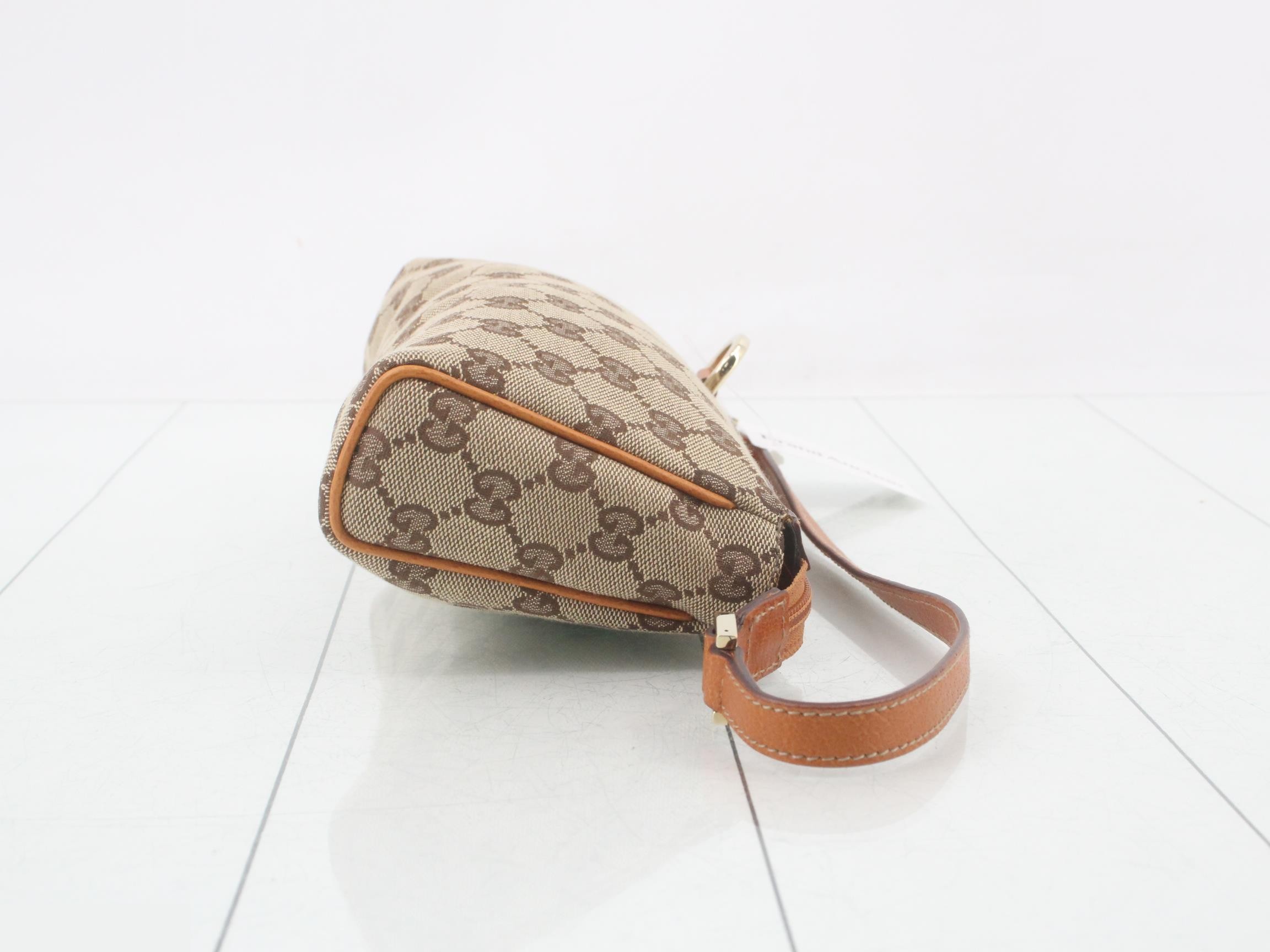 GG Canvas Shoulder Bag, Canvas/Leather, Brown — view 3