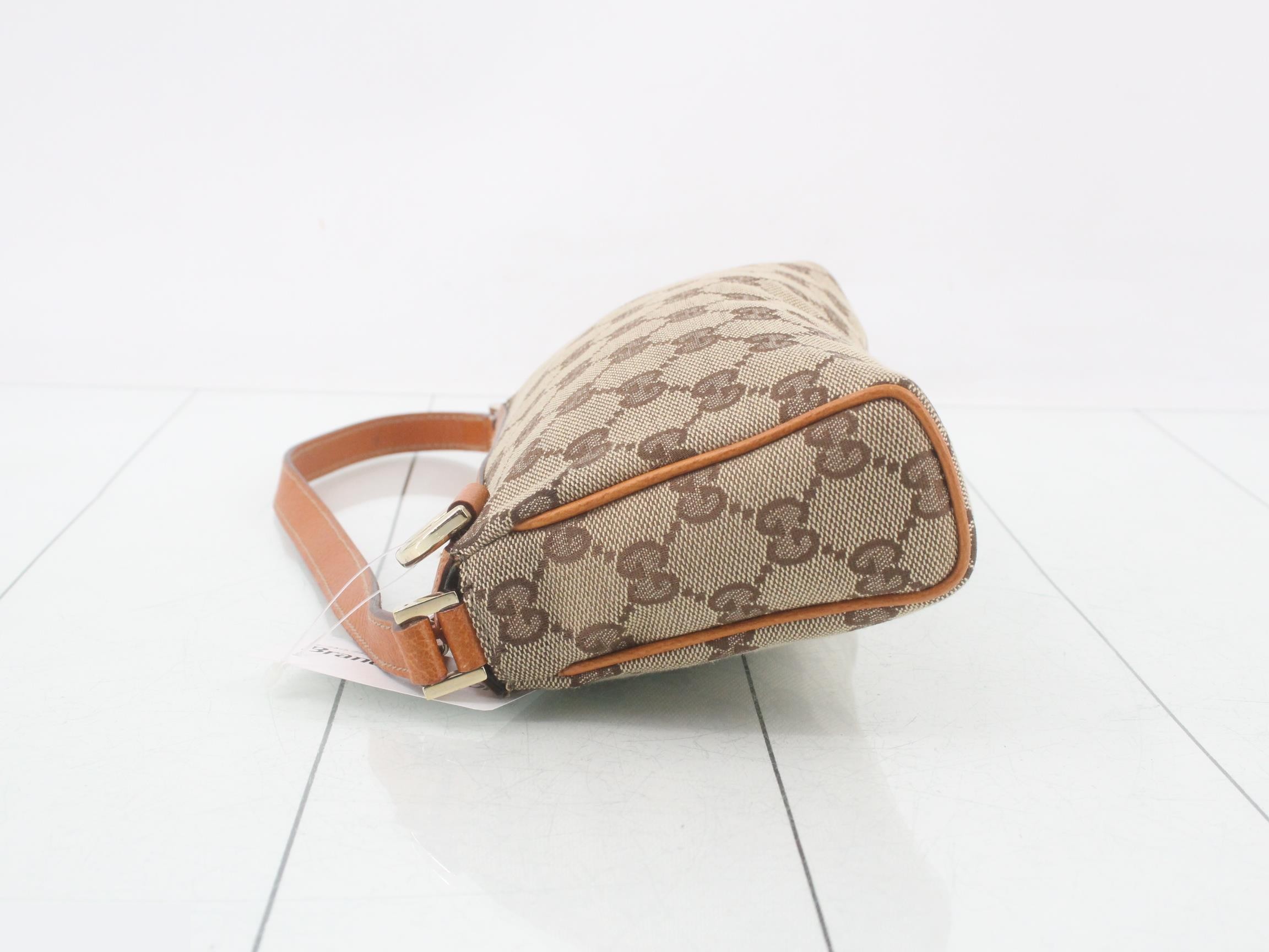 GG Canvas Shoulder Bag, Canvas/Leather, Brown — view 4