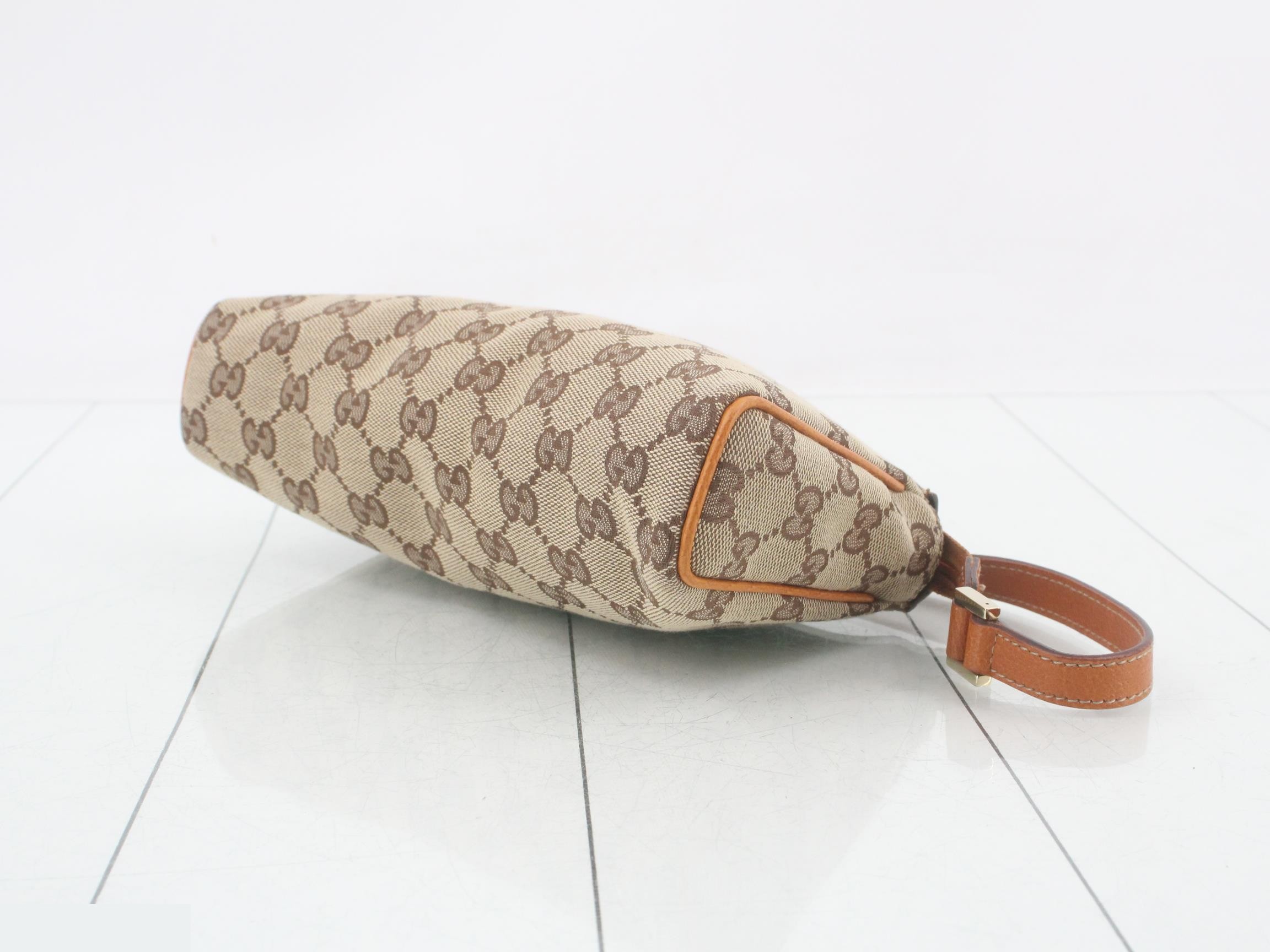 GG Canvas Shoulder Bag, Canvas/Leather, Brown — view 6