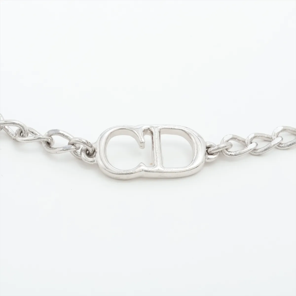 CD logo bracelet, metal, silver. Shows signs of wear, — view 2