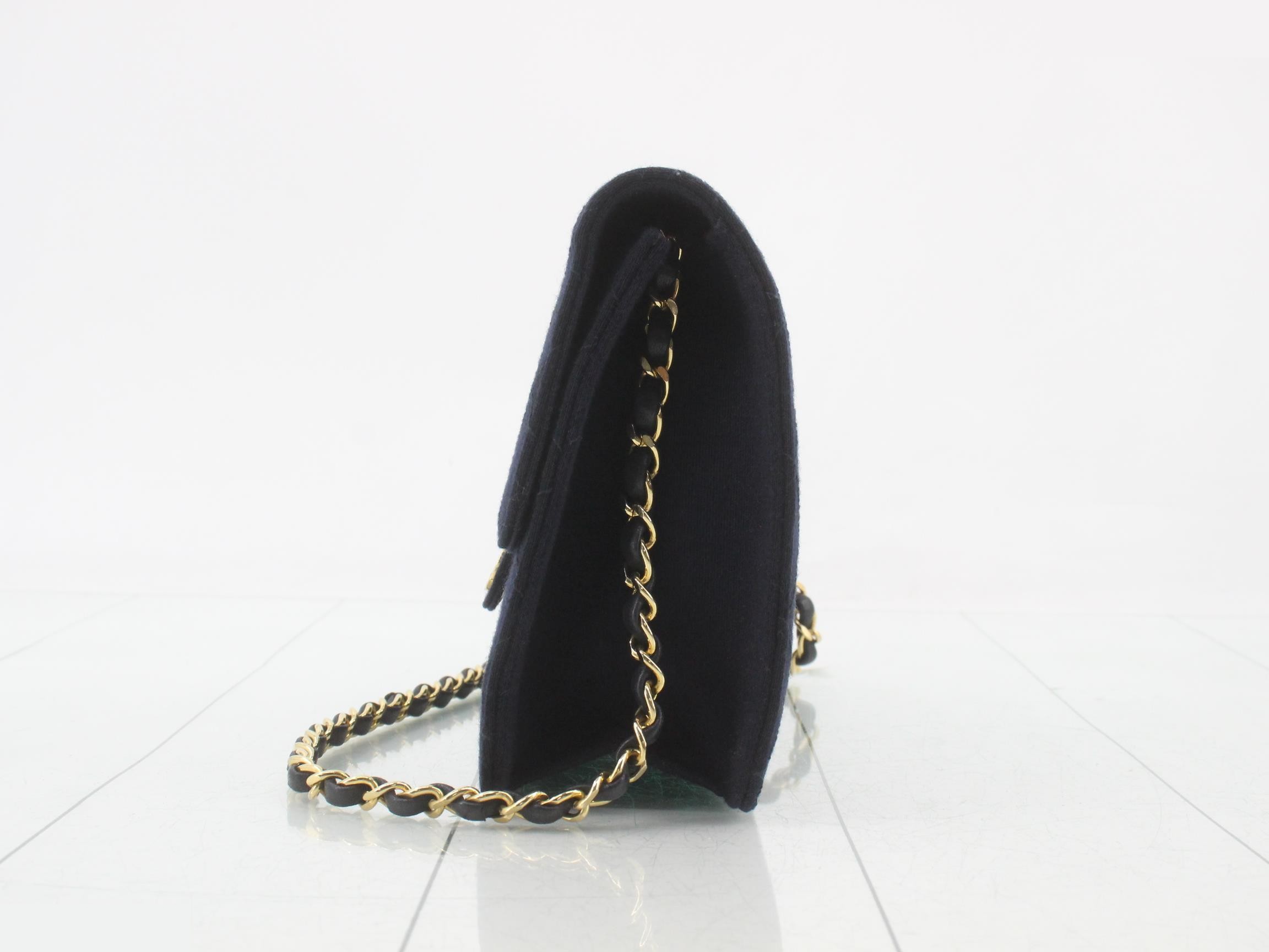 Cotton Matelassé Chain Shoulder Bag — view 3