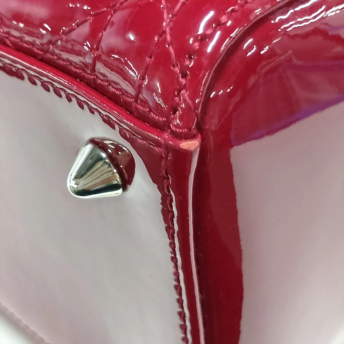 Cannage Lady Dior Patent Leather 2-Way Handbag, Red — view 14