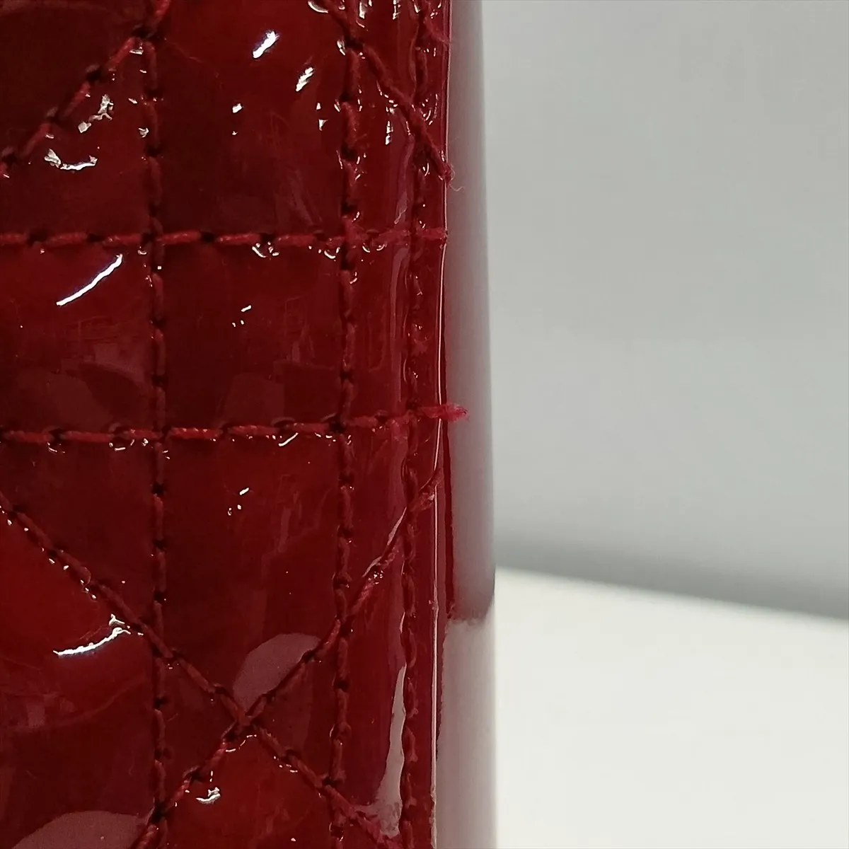 Cannage Lady Dior Patent Leather 2-Way Handbag, Red — view 15