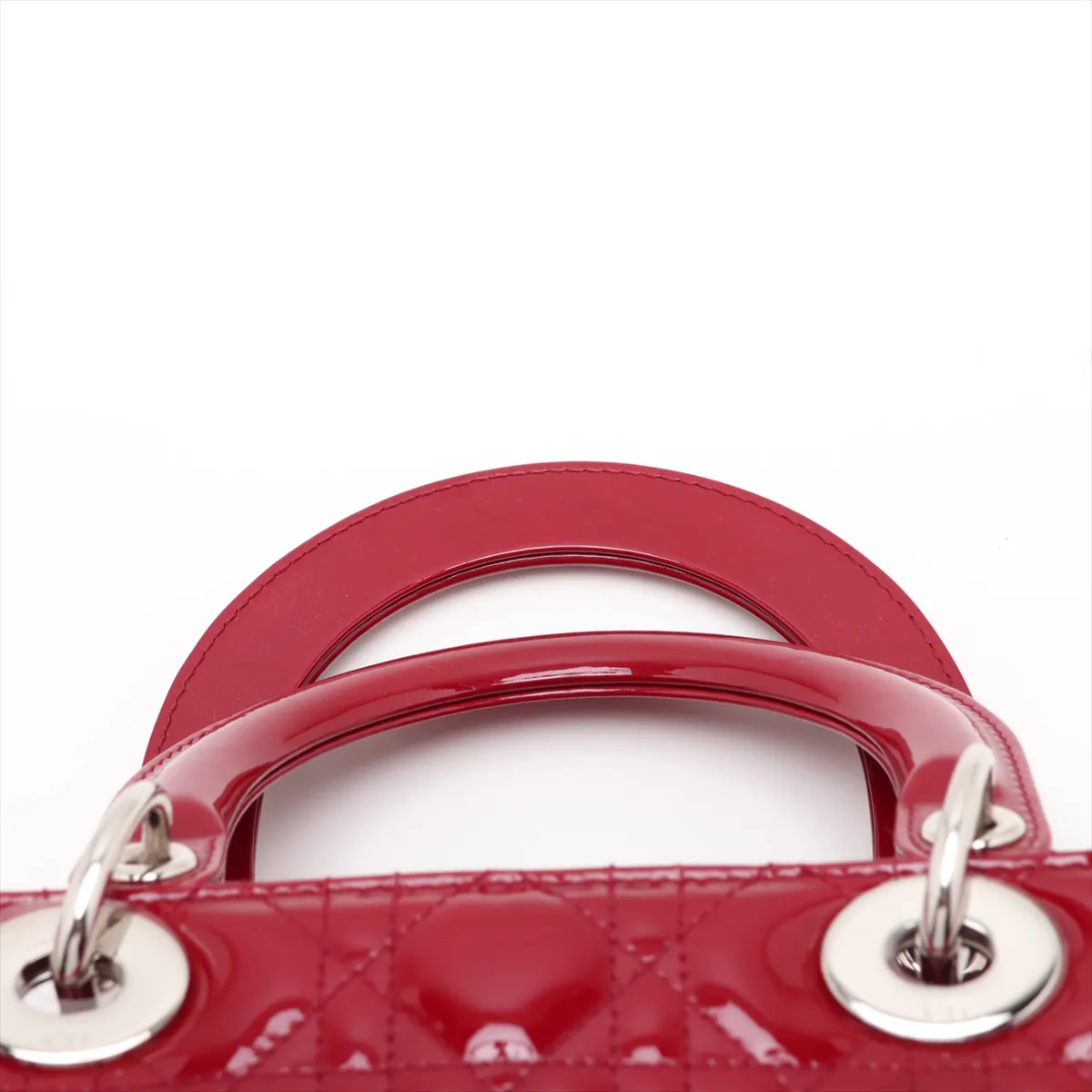 Cannage Lady Dior Patent Leather 2-Way Handbag, Red — view 6