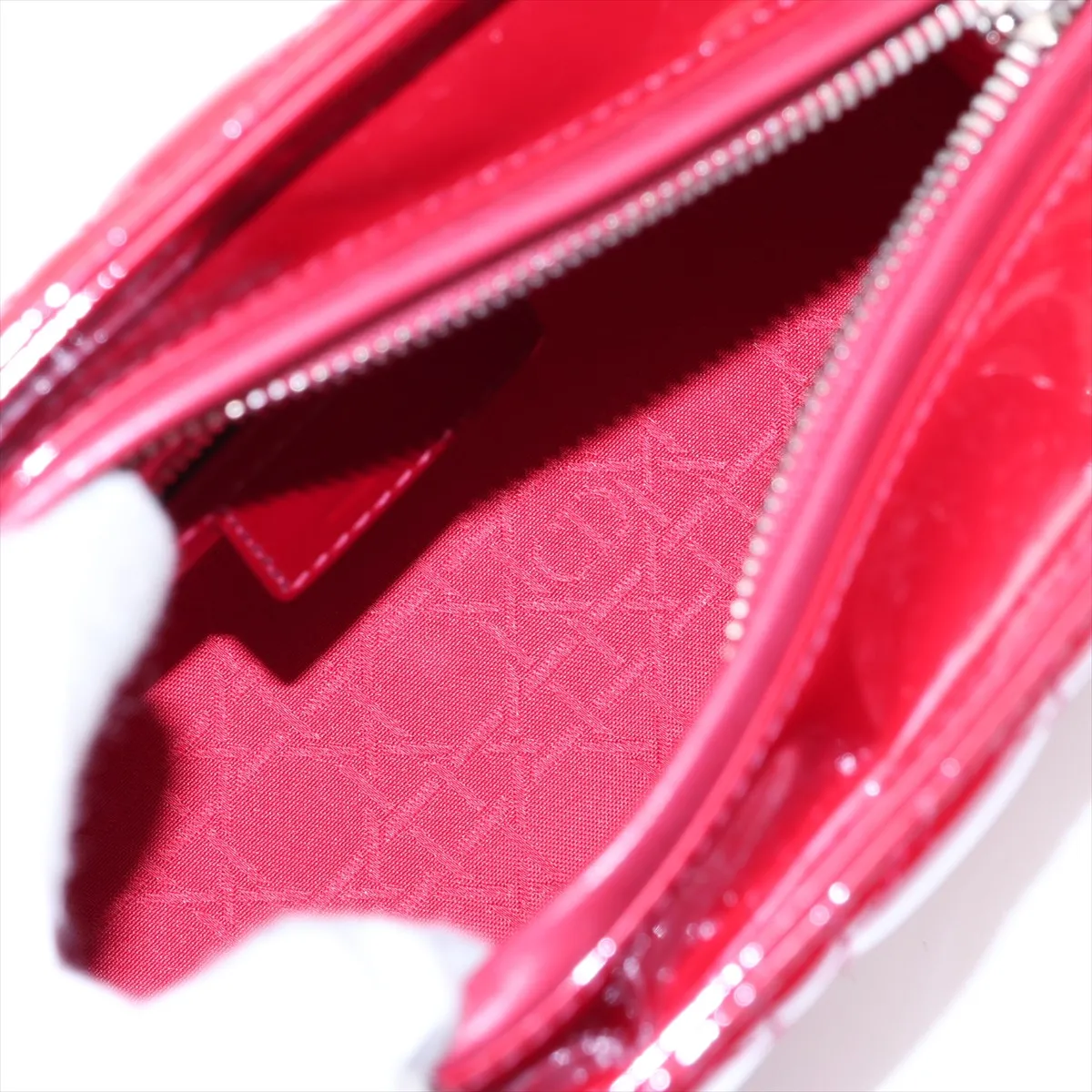 Cannage Lady Dior Patent Leather 2-Way Handbag, Red — view 8