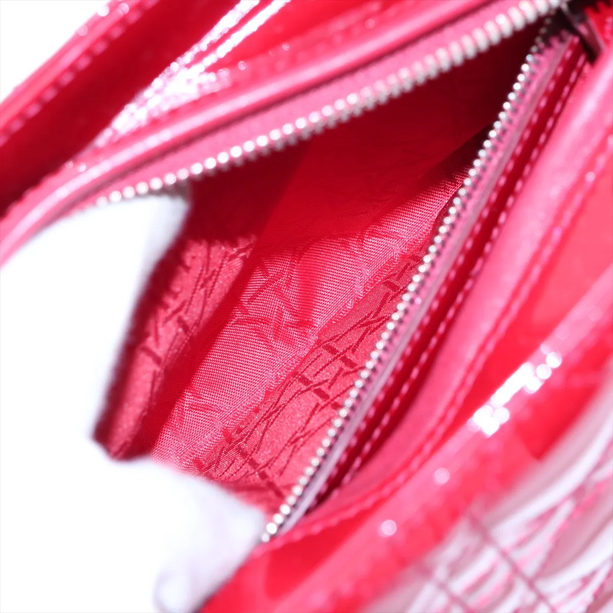 Cannage Lady Dior Patent Leather 2-Way Handbag, Red — view 9