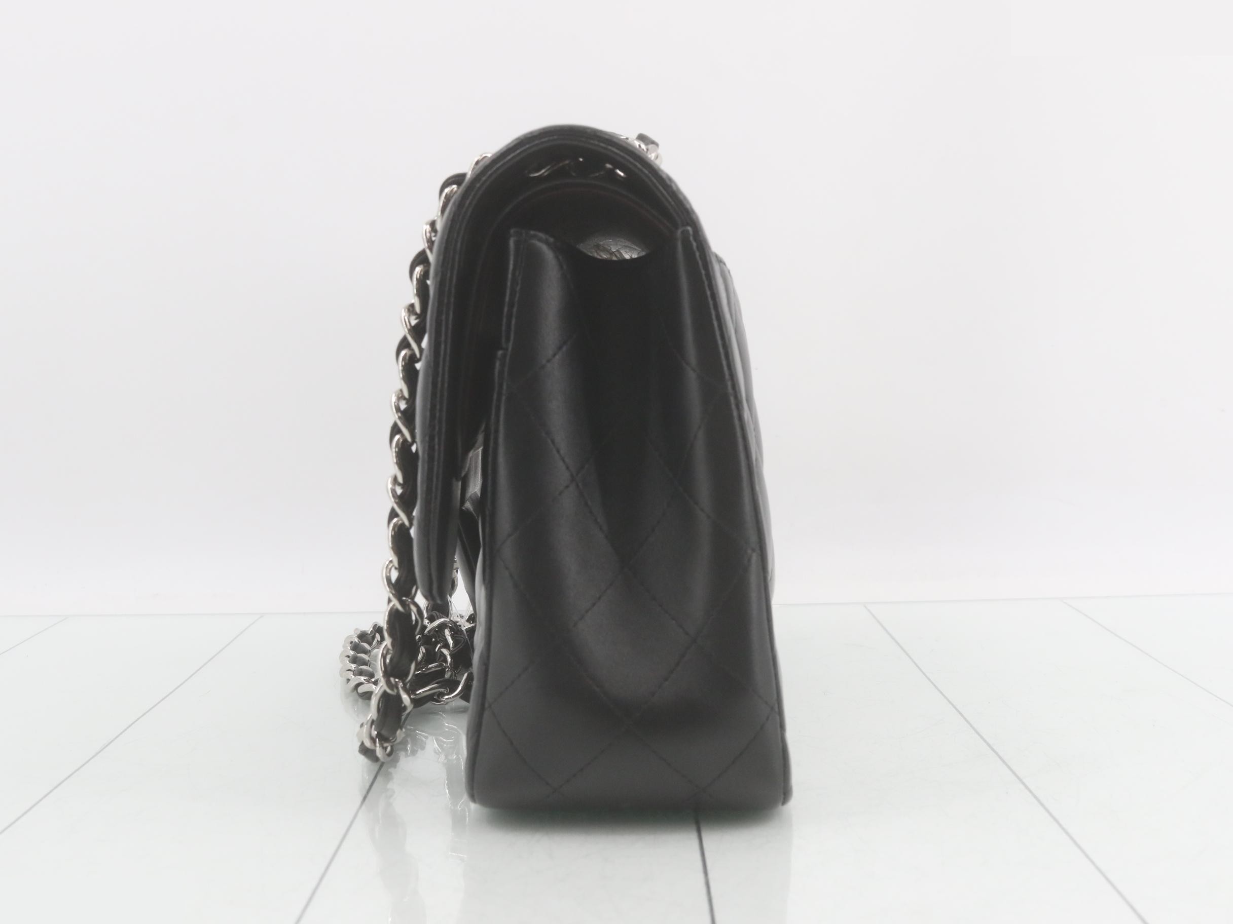 Large Matelassé Lambskin Double Flap Double Chain Shoulder Bag — view 3