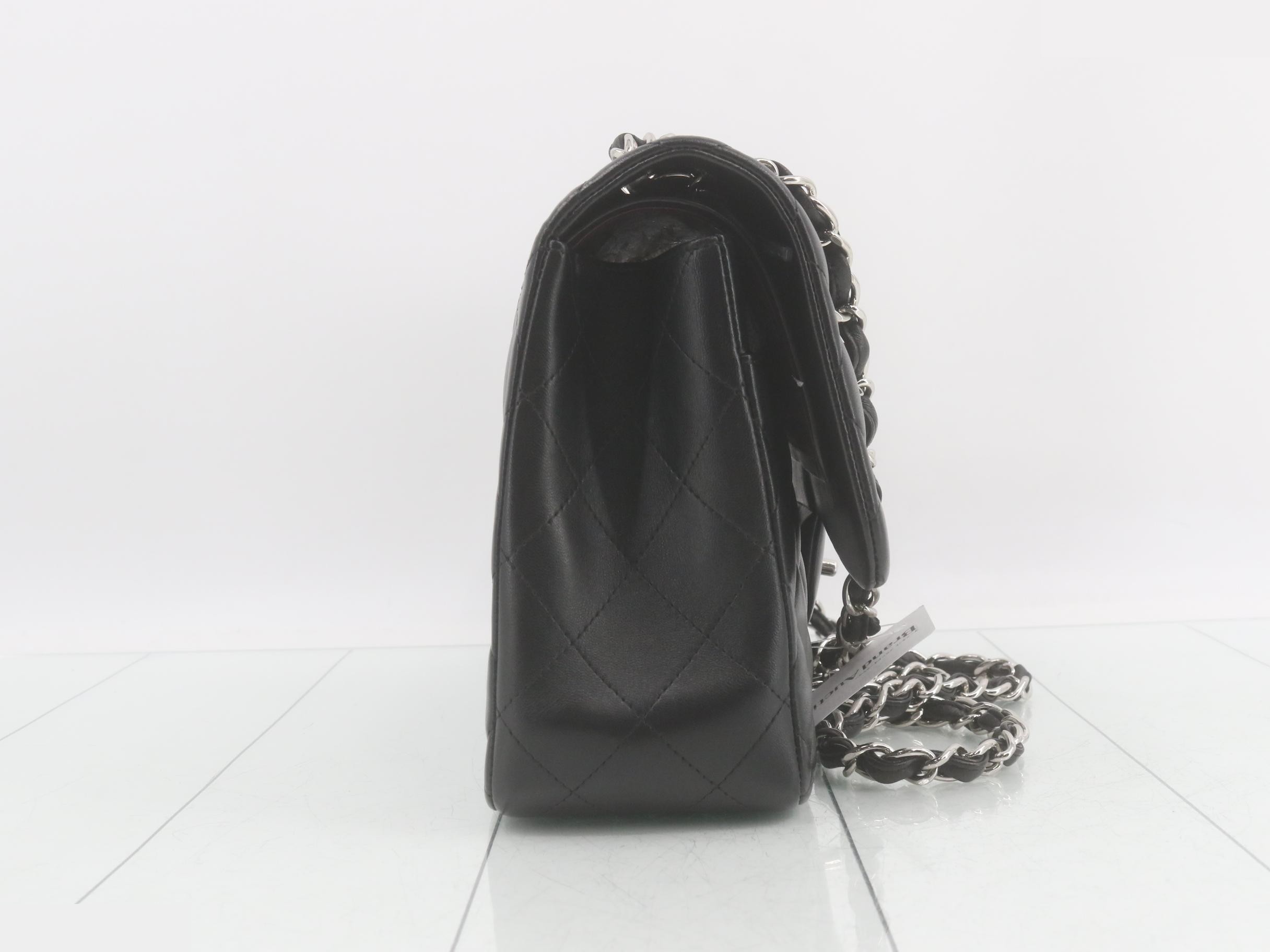 Large Matelassé Lambskin Double Flap Double Chain Shoulder Bag — view 4