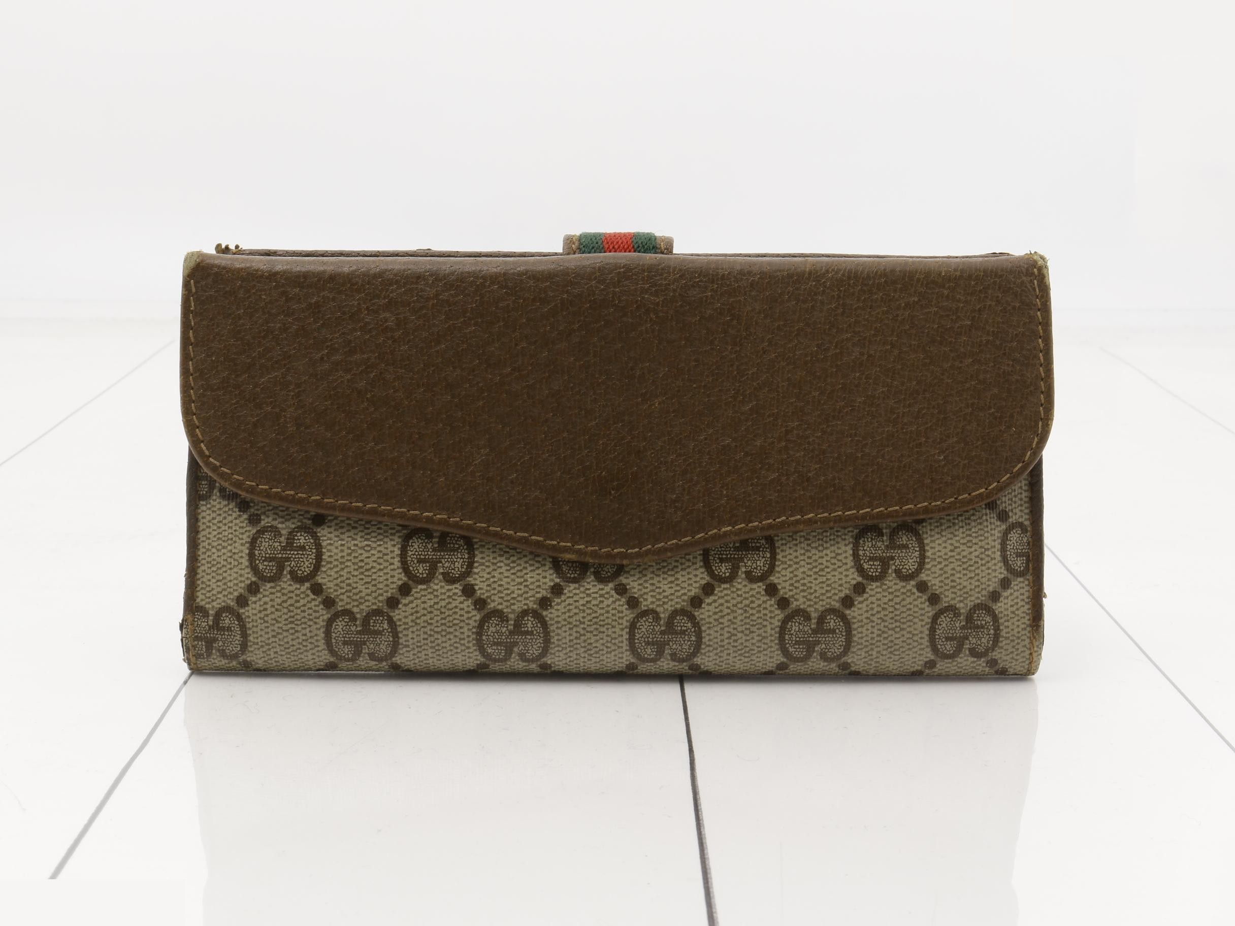 GG Supreme Leather Sherry Line Bi-fold Long Wallet — view 2