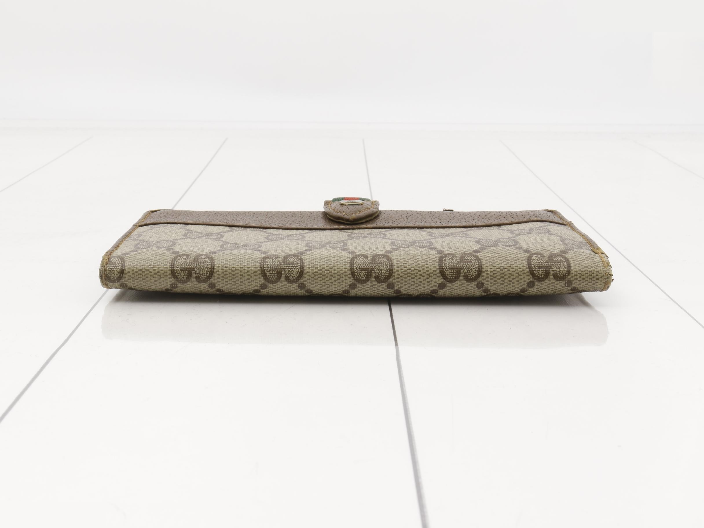 GG Supreme Leather Sherry Line Bi-fold Long Wallet — view 3