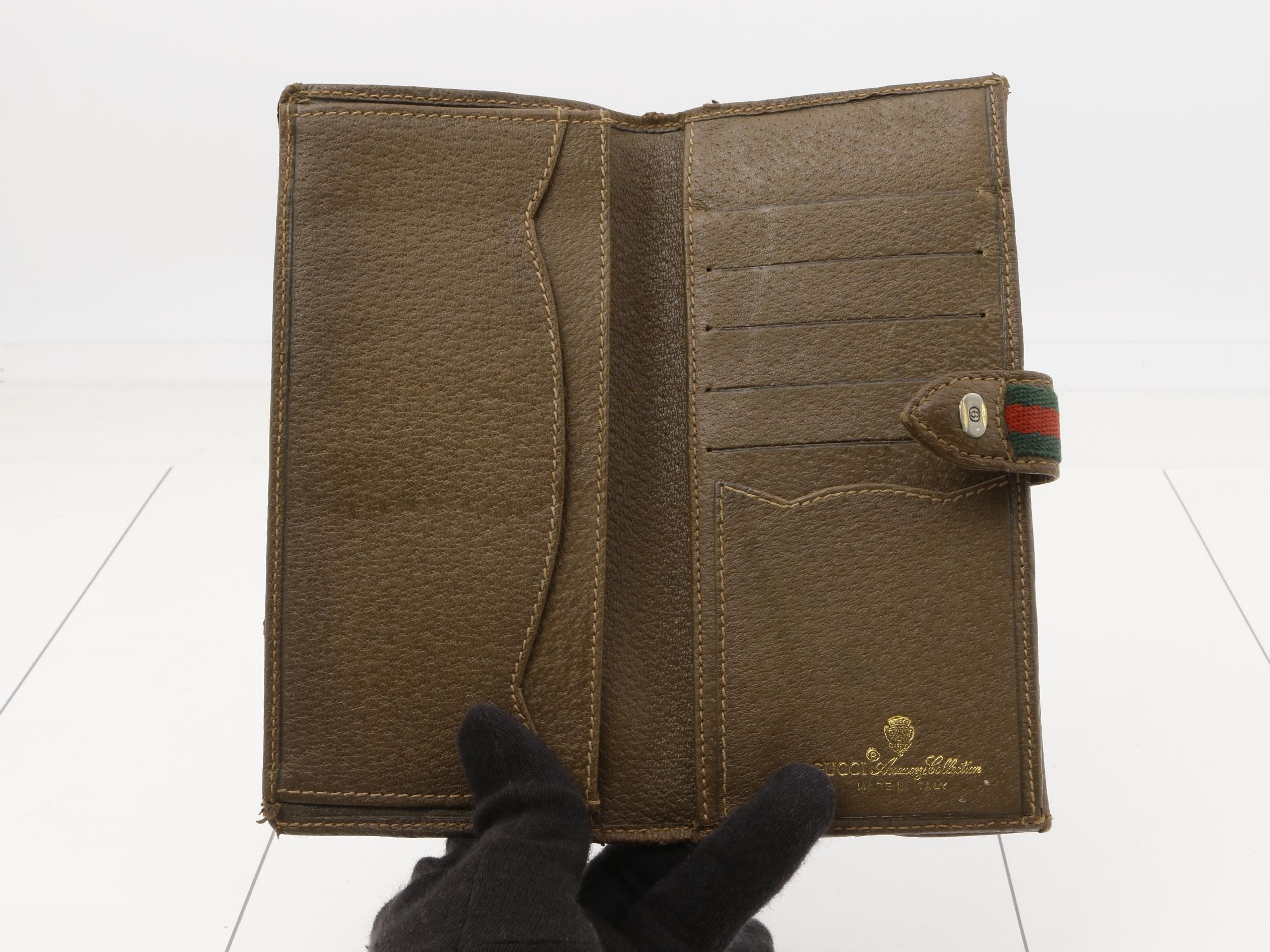 GG Supreme Leather Sherry Line Bi-fold Long Wallet — view 4