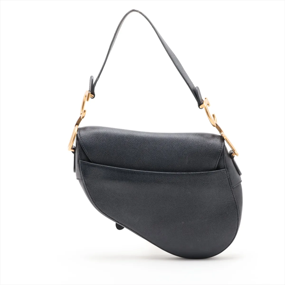 Saddle Bag Leather 2-Way Shoulder Bag Black — view 2