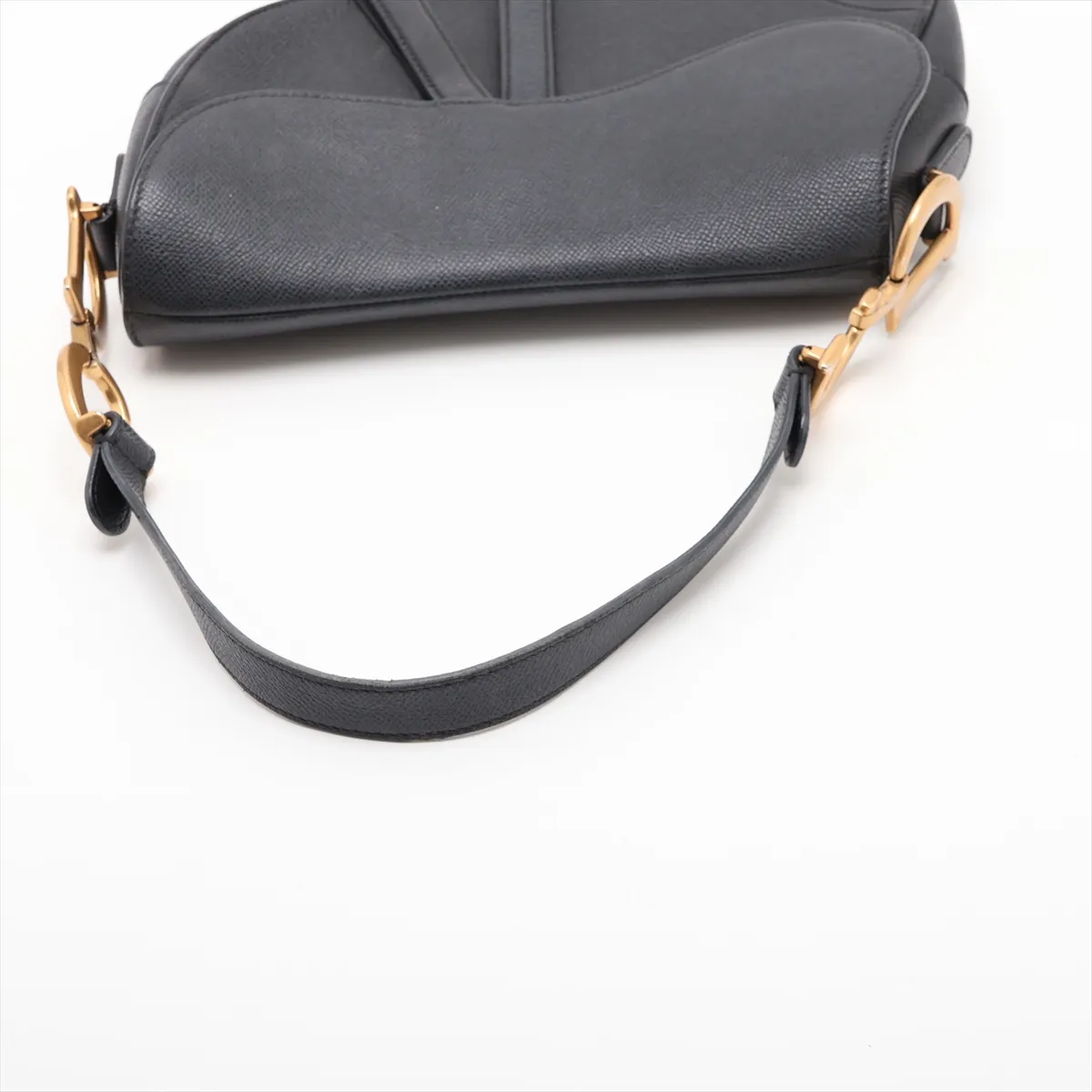 Saddle Bag Leather 2-Way Shoulder Bag Black — view 5