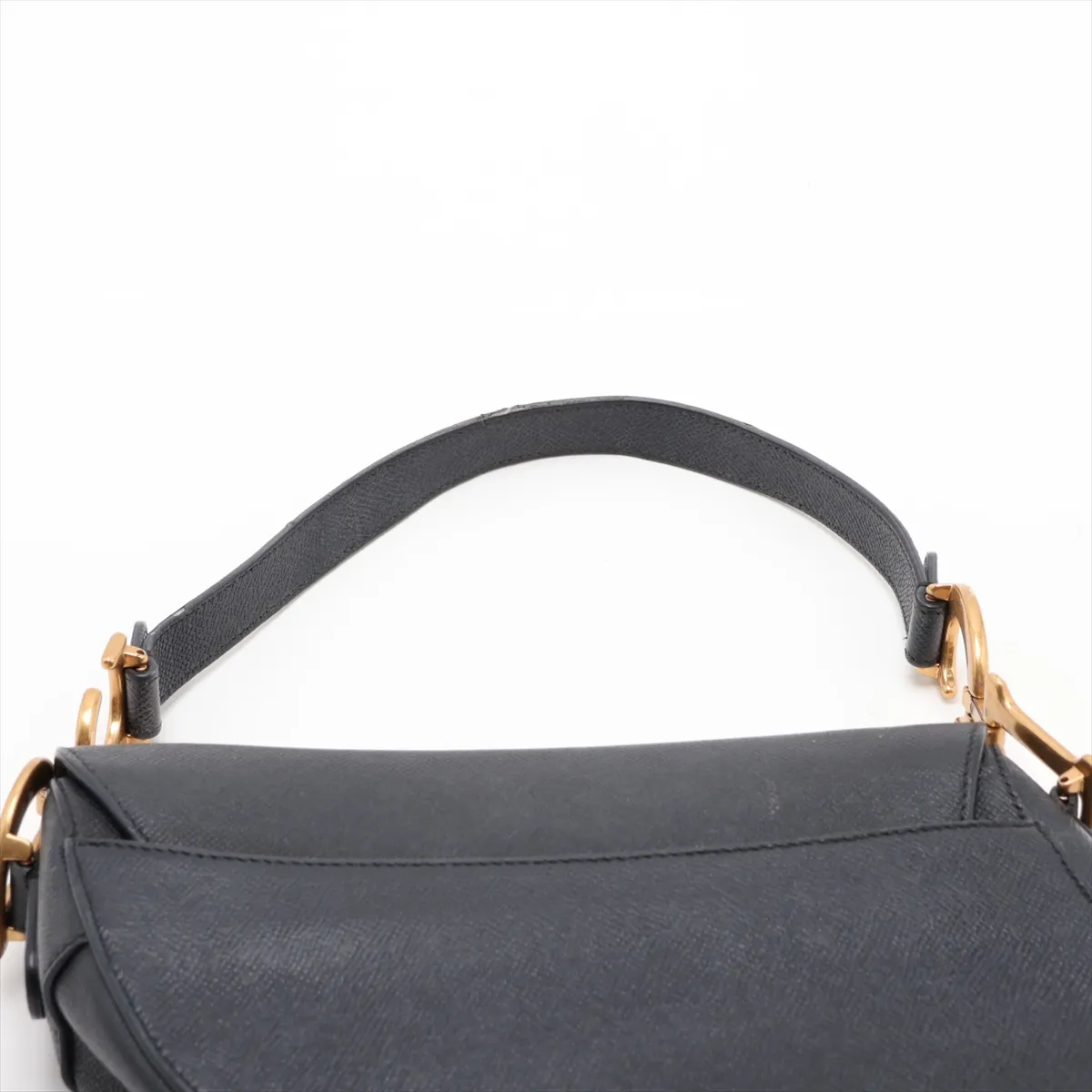 Saddle Bag Leather 2-Way Shoulder Bag Black — view 6