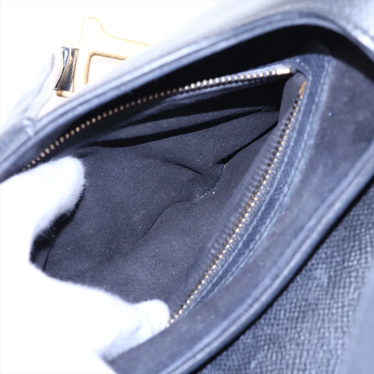 Saddle Bag Leather 2-Way Shoulder Bag Black — view 9