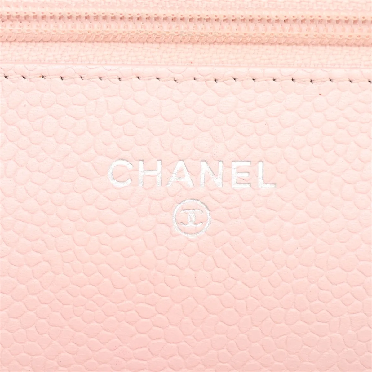 Matelassé Caviar Skin Chain Wallet, Pink, Silver Hardware, 18748109, Serial Number 18-series, AP0250 — view 10