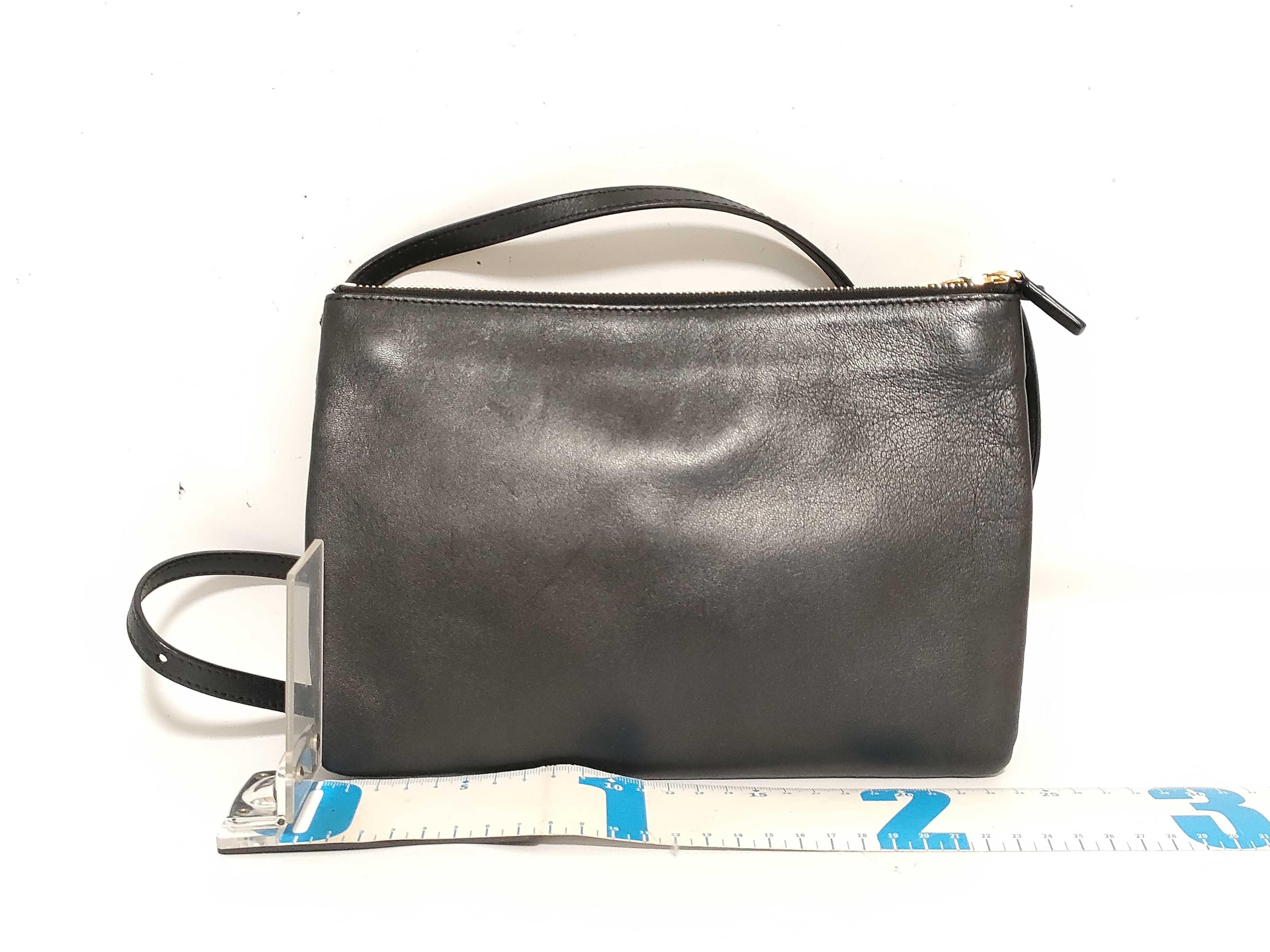 Trio Leather Shoulder Bag, Black — view 2