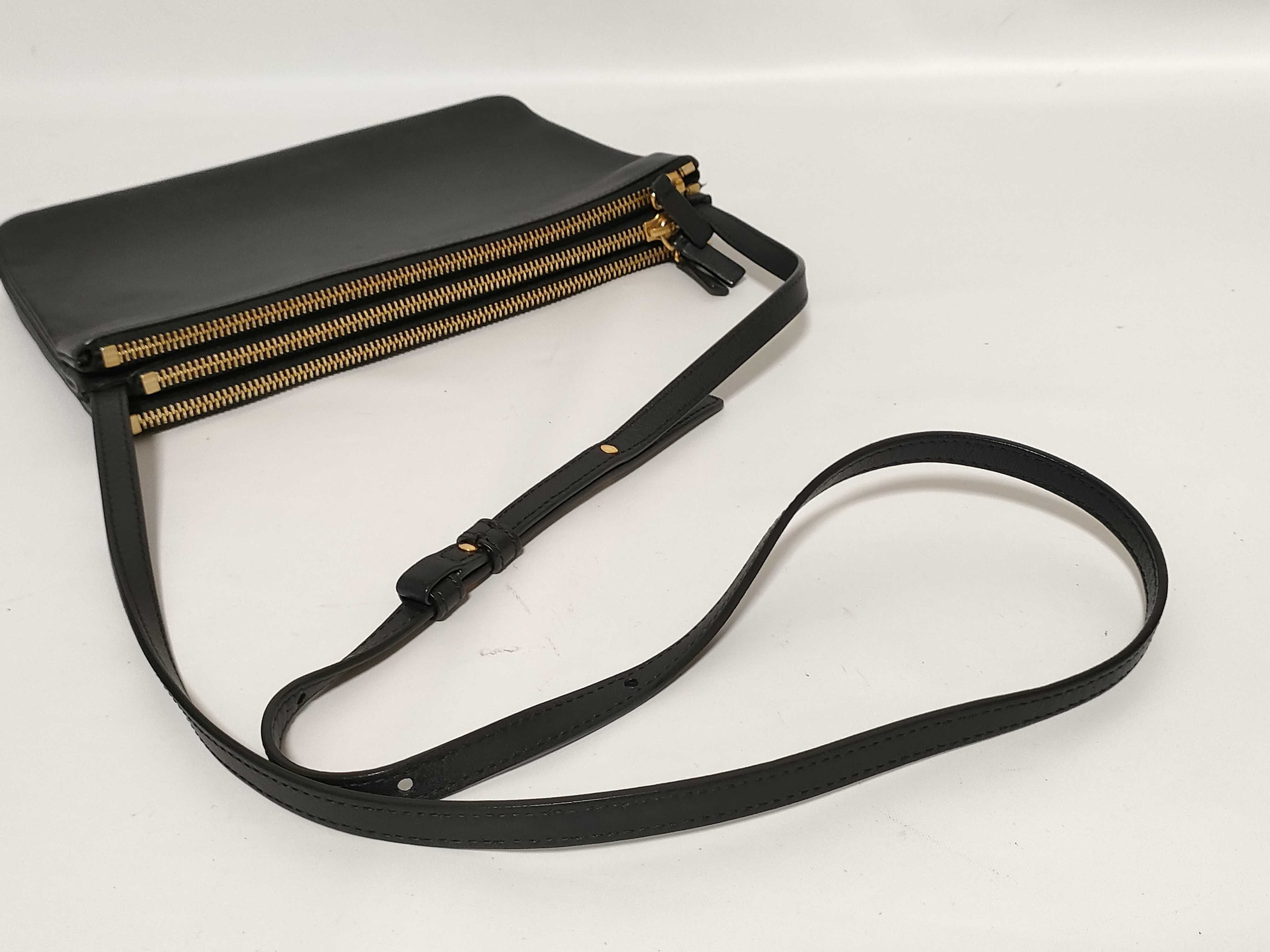 Trio Leather Shoulder Bag, Black — view 3
