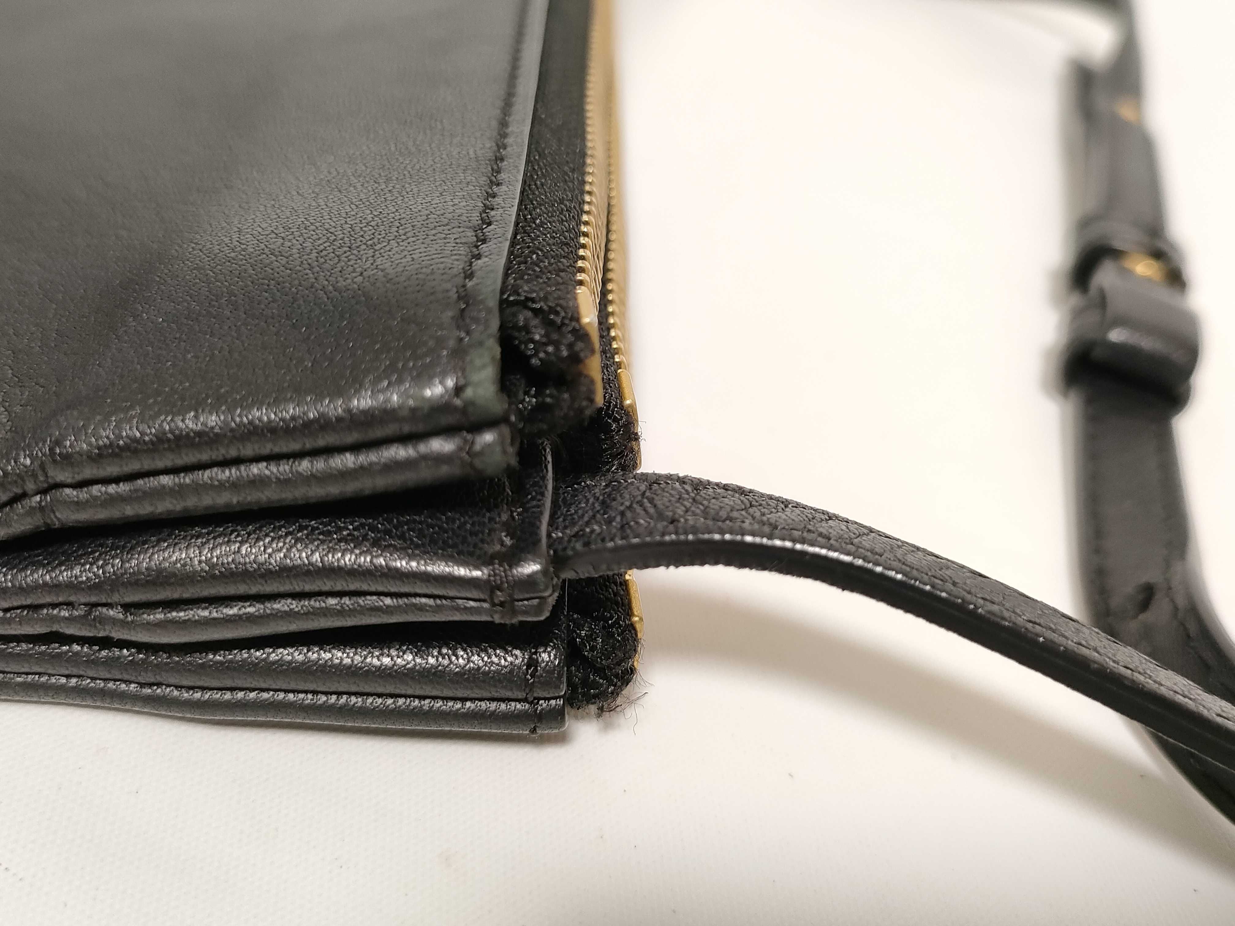 Trio Leather Shoulder Bag, Black — view 5