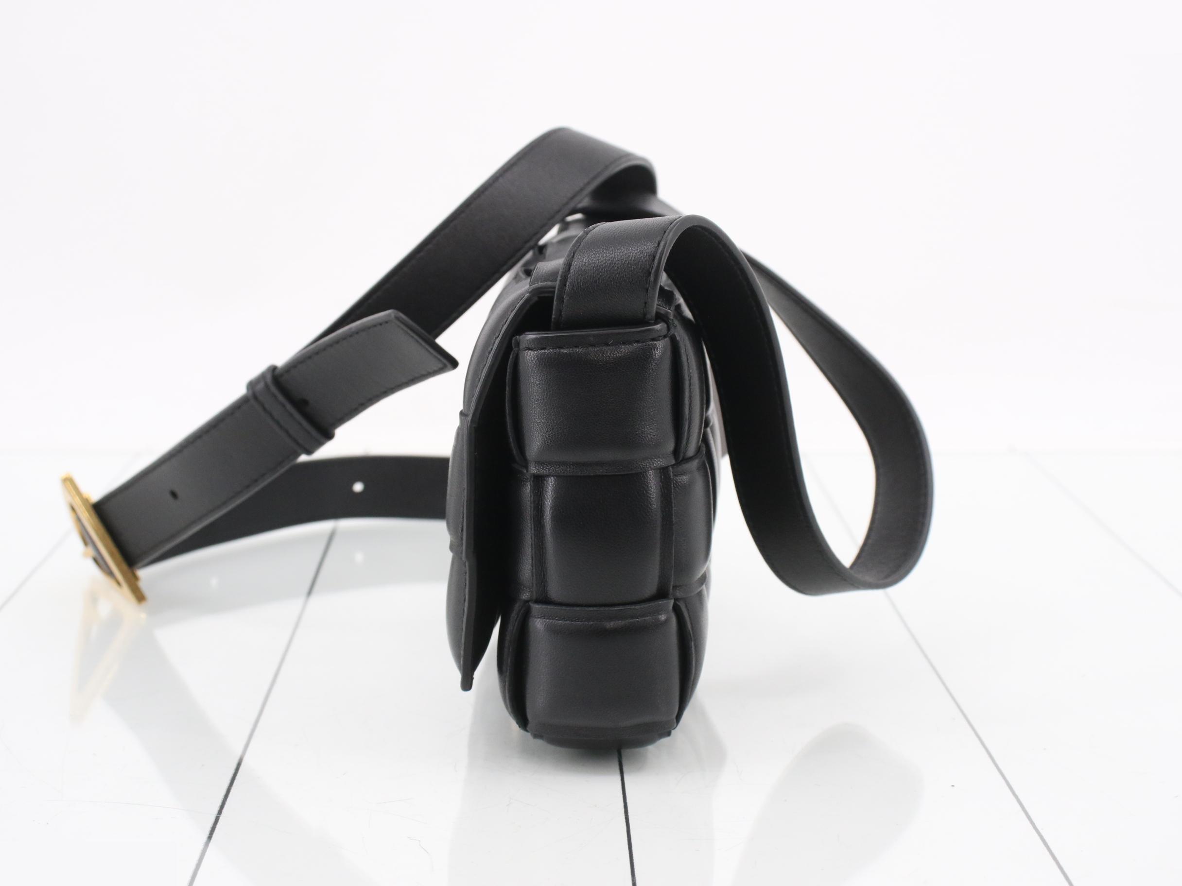 Intrecciato Padded Cassette, Black — view 3