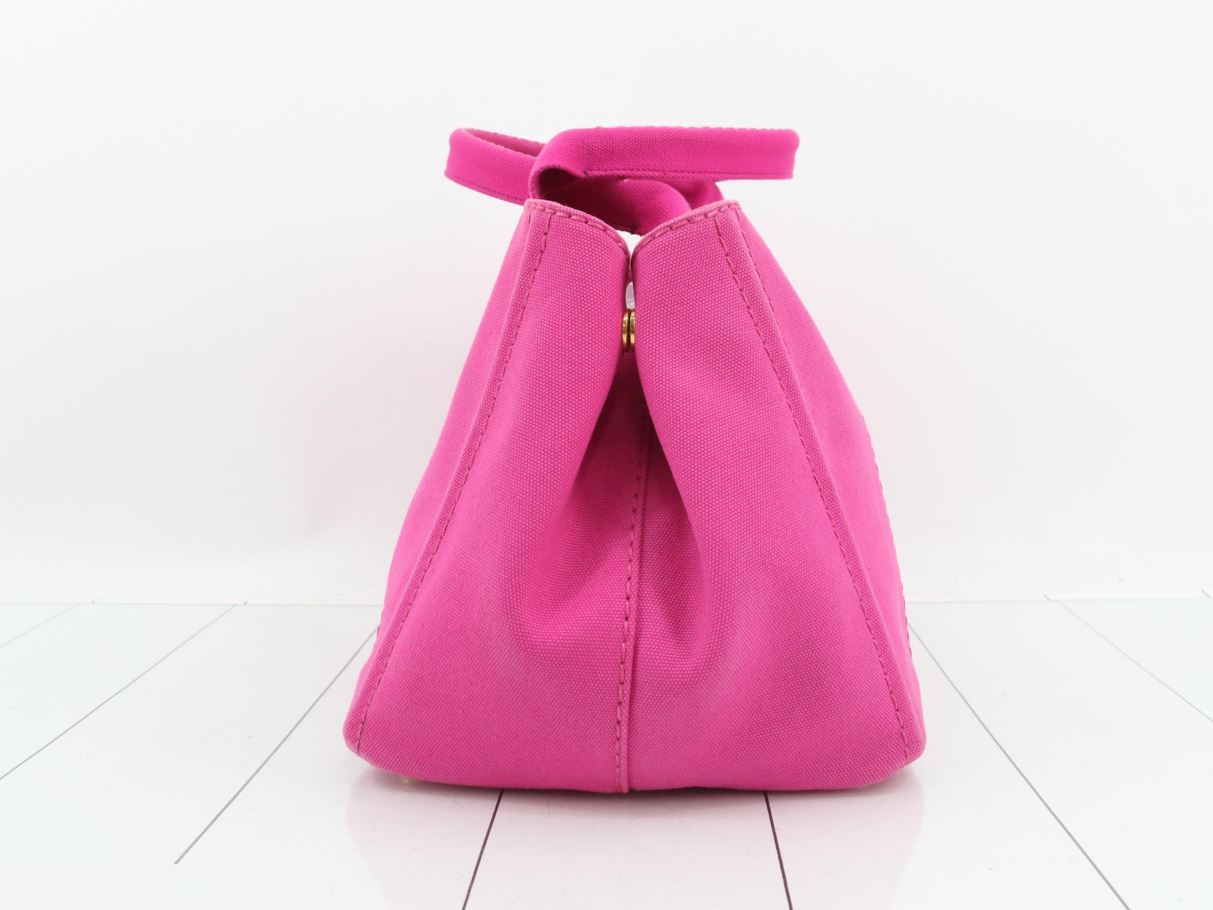 Canvas Canapa handbag, with dust bag, pink. — view 3