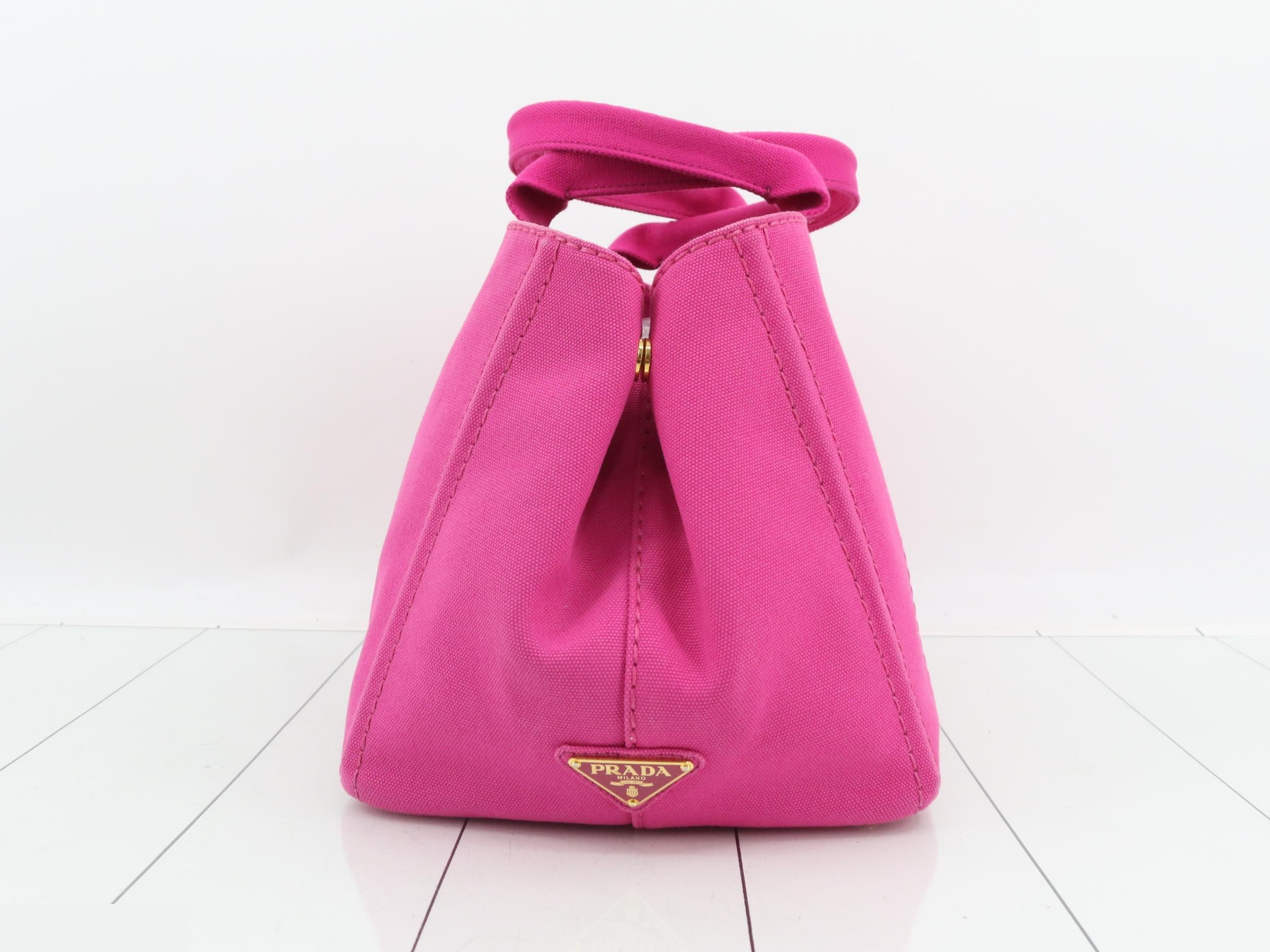 Canvas Canapa handbag, with dust bag, pink. — view 4