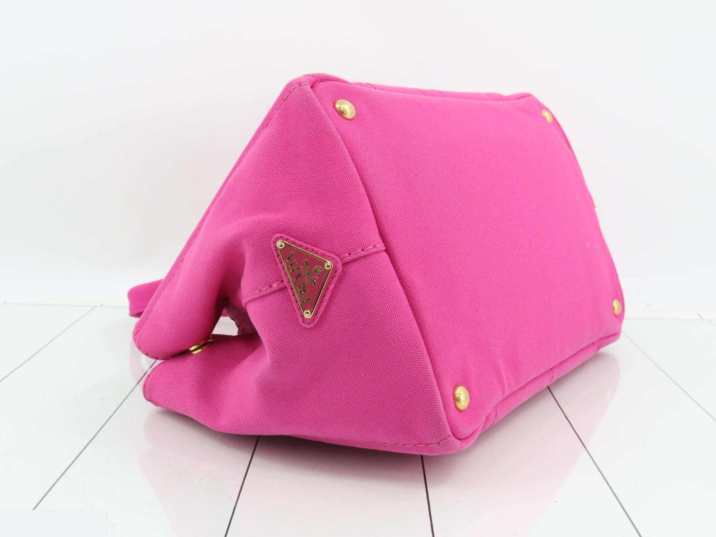 Canvas Canapa handbag, with dust bag, pink. — view 5
