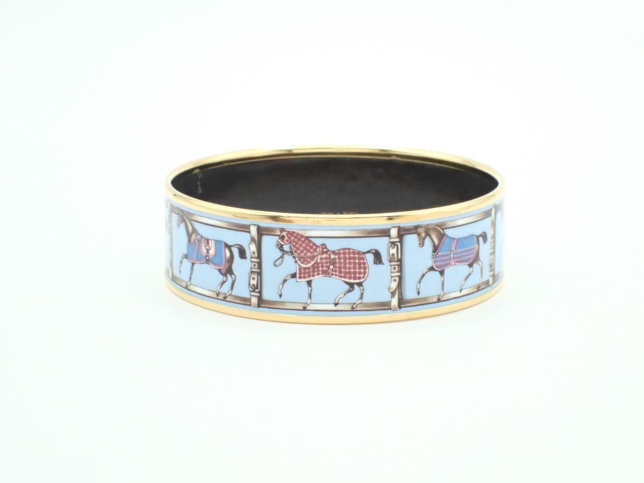 Enamel GM Horse Pattern Enamel Bracelet, Wrist Circumference Approx. 19.5cm — view 2