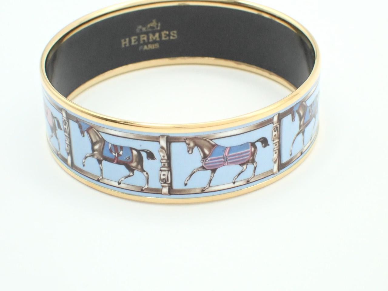 Enamel GM Horse Pattern Enamel Bracelet, Wrist Circumference Approx. 19.5cm — view 3