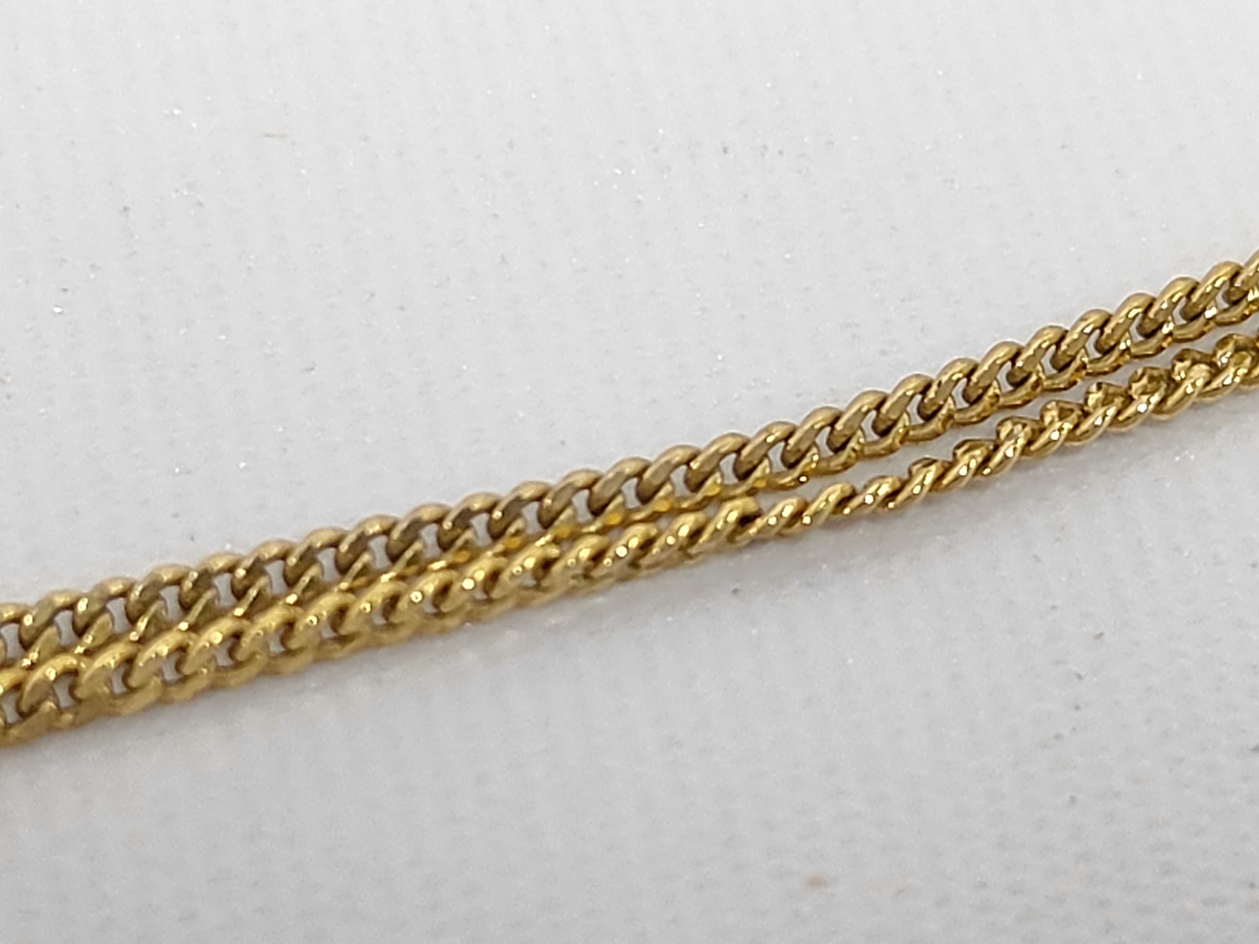 G-logo rhinestone curb chain gold necklace — view 4