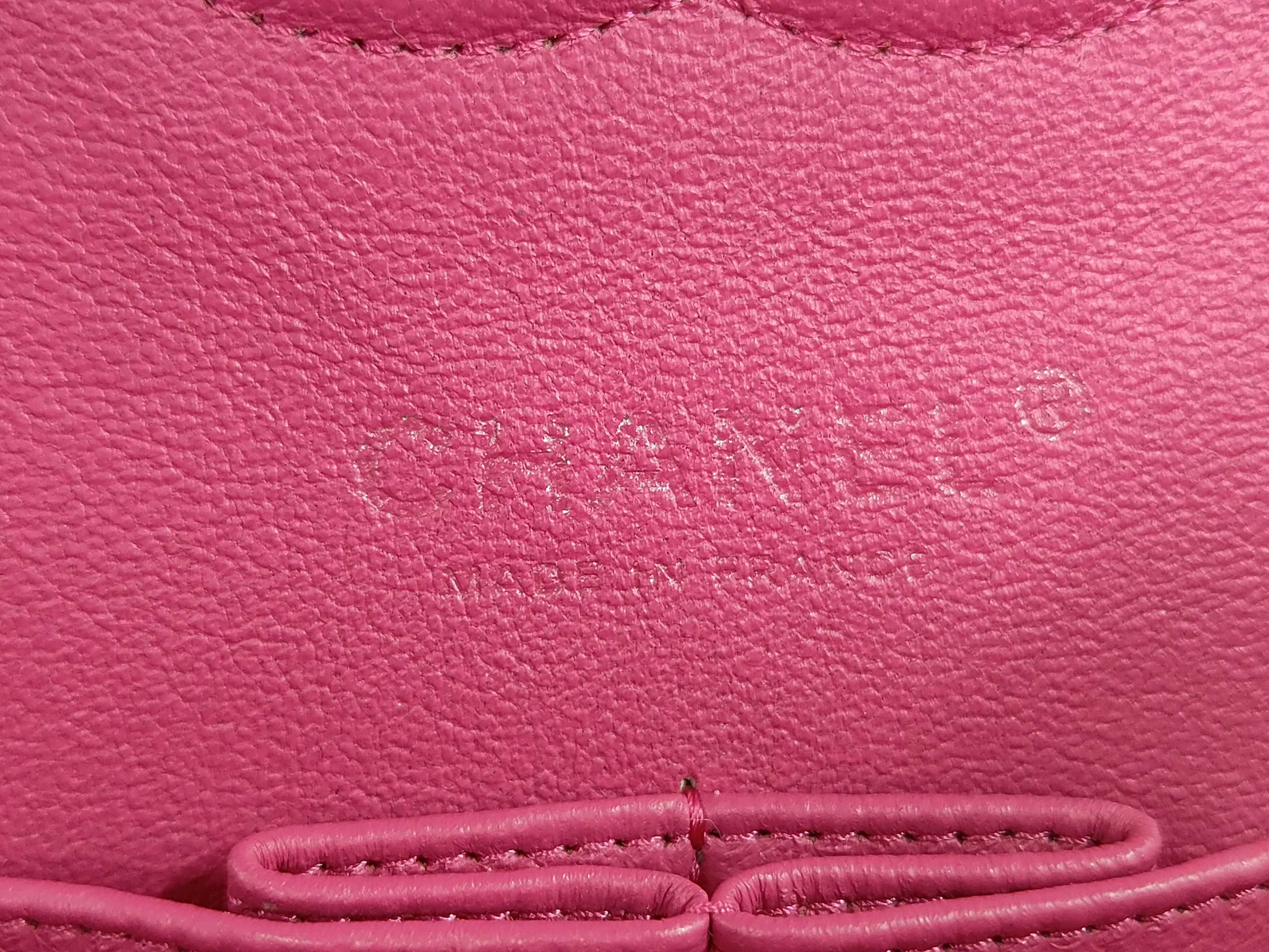 Matelassé 25 Lambskin Pink Silver Hardware Double Flap Shoulder Bag (Serial Number 19) — view 13