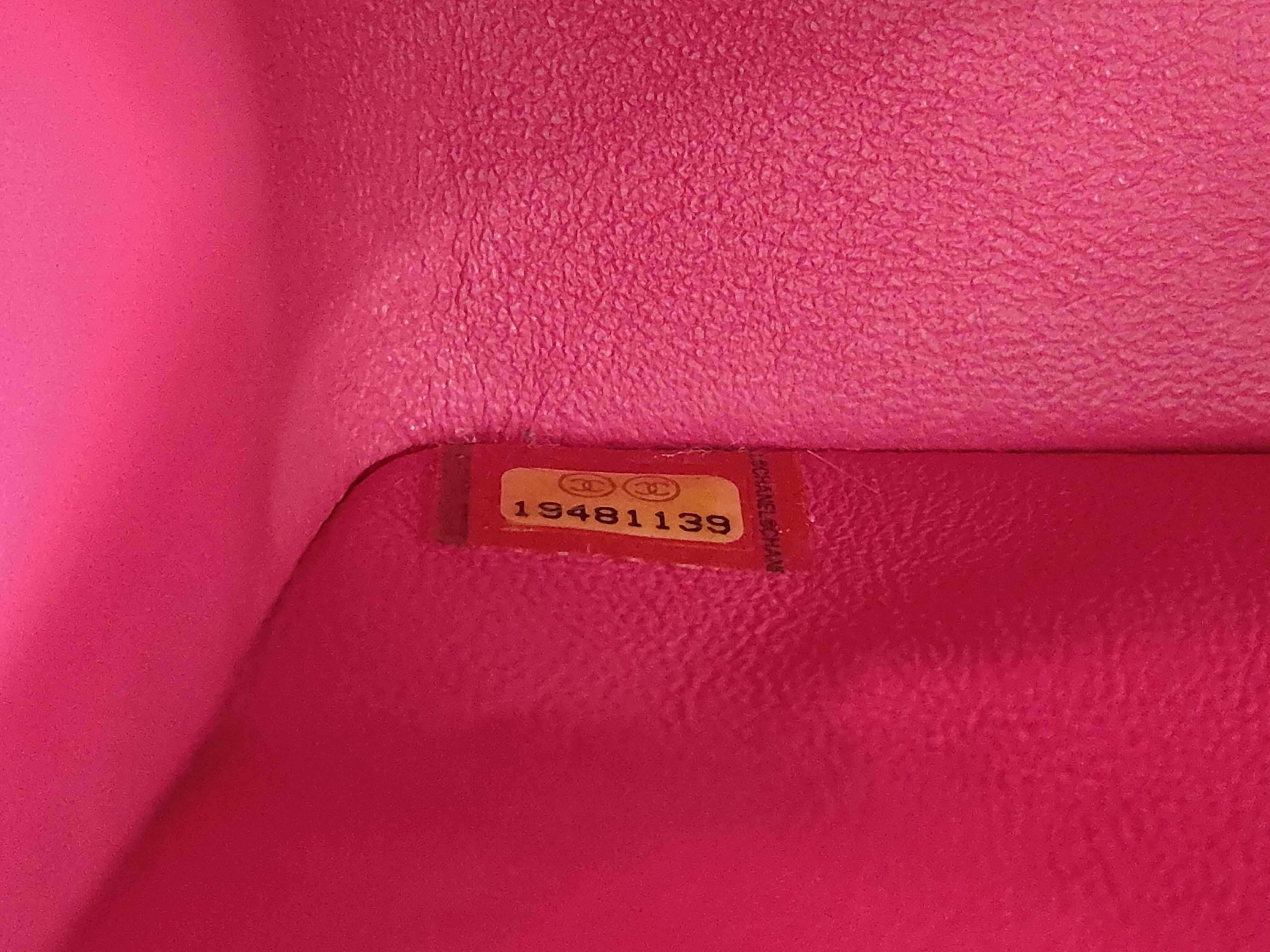 Matelassé 25 Lambskin Pink Silver Hardware Double Flap Shoulder Bag (Serial Number 19) — view 14