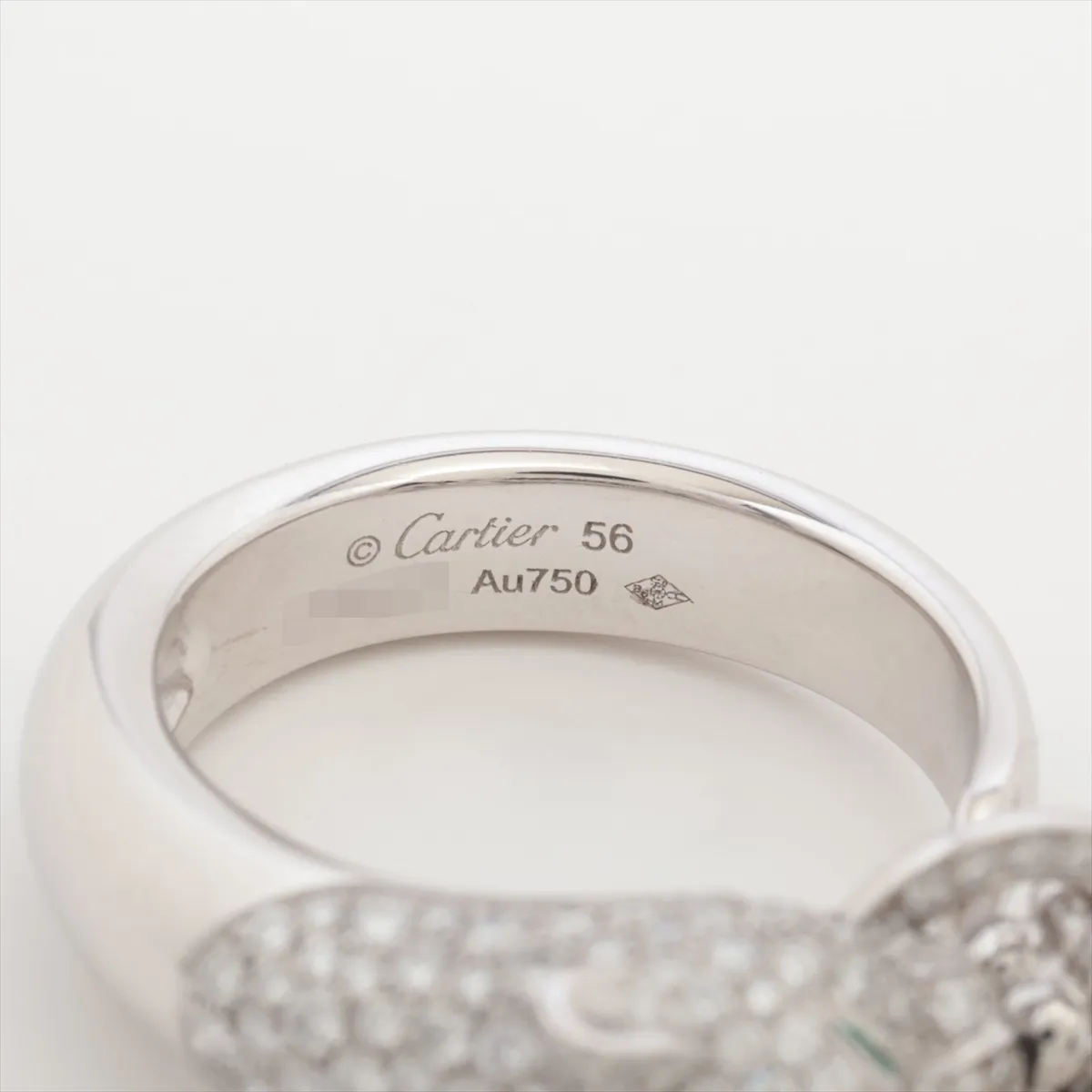 Panthère de Cartier Emerald Onyx Ring 750(WG) 14.3g 56 DAD544 Small stone chip Hallmark — view 3