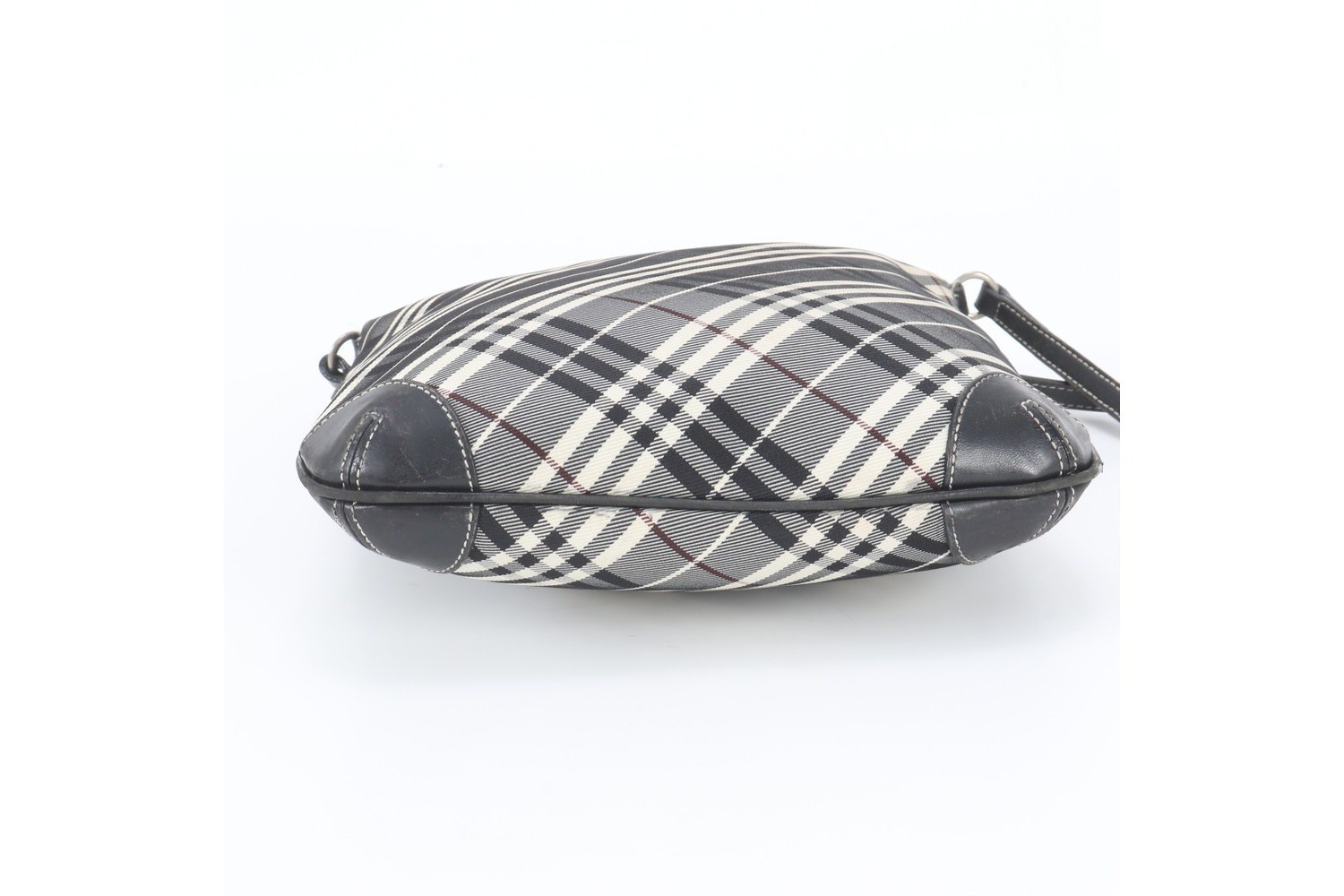 Checkered canvas and leather shoulder bag, crossbody bag. — view 6
