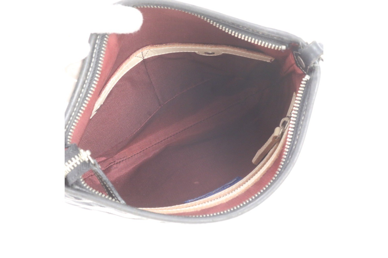 Checkered canvas and leather shoulder bag, crossbody bag. — view 7