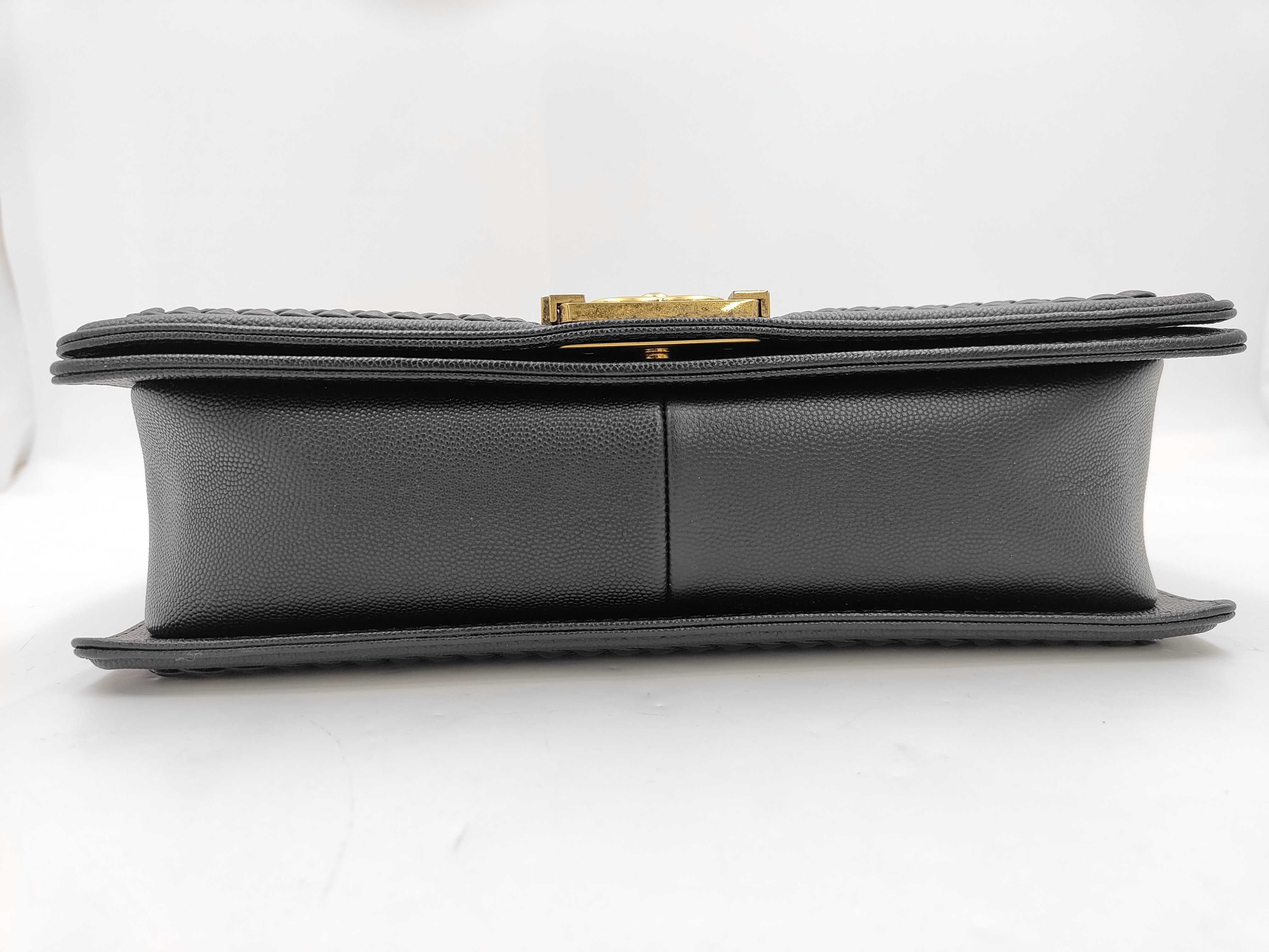 Boy Chanel Chevron Caviar Skin Shoulder Bag (Serial No. 24) — view 8