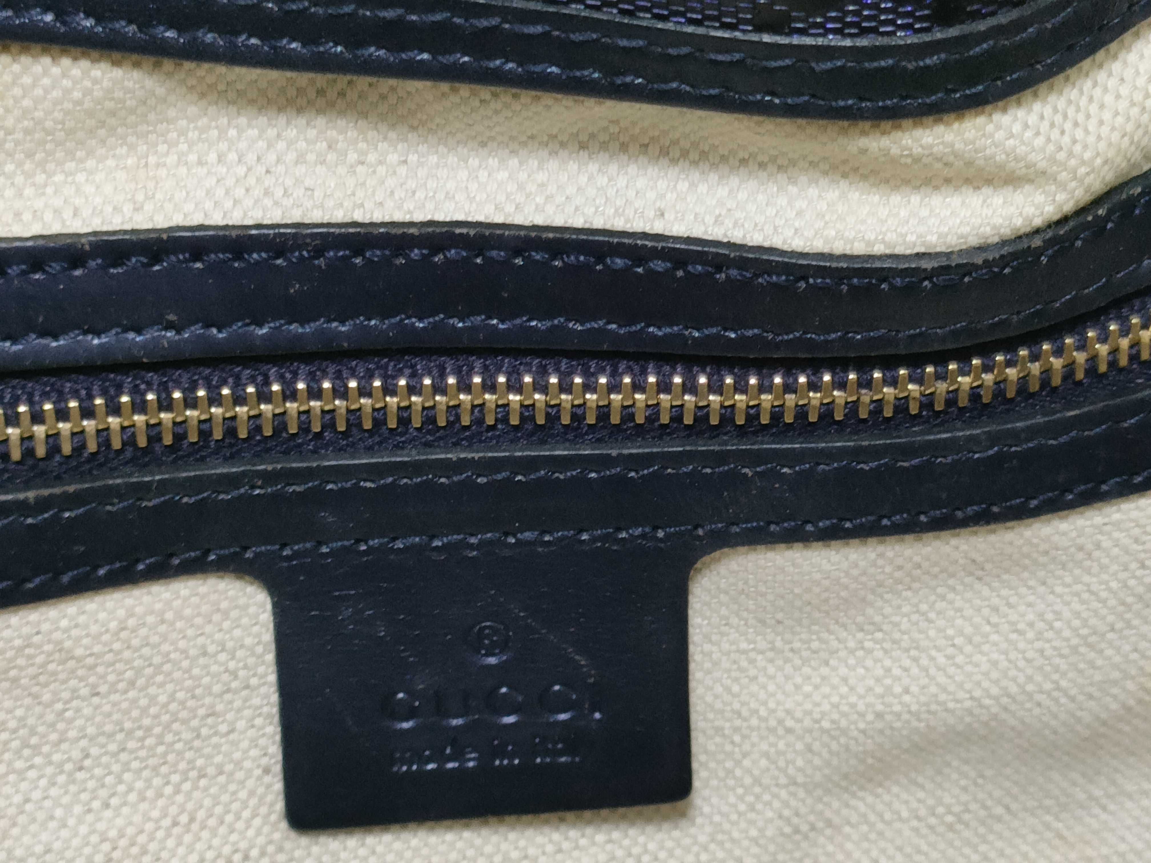 Navy PVC GG Monogram Jackie Shoulder Bag (Handbag) — view 13
