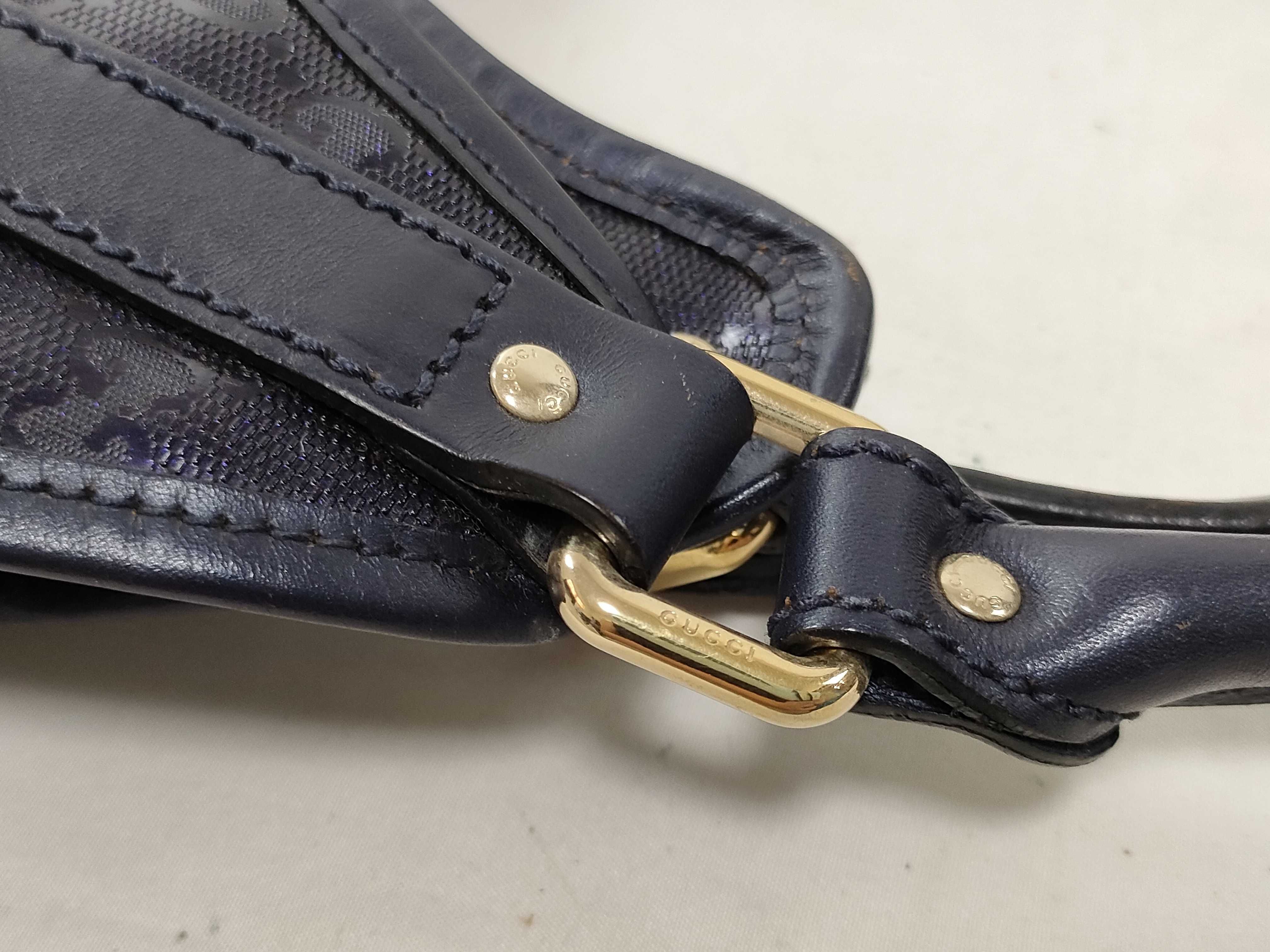 Navy PVC GG Monogram Jackie Shoulder Bag (Handbag) — view 5