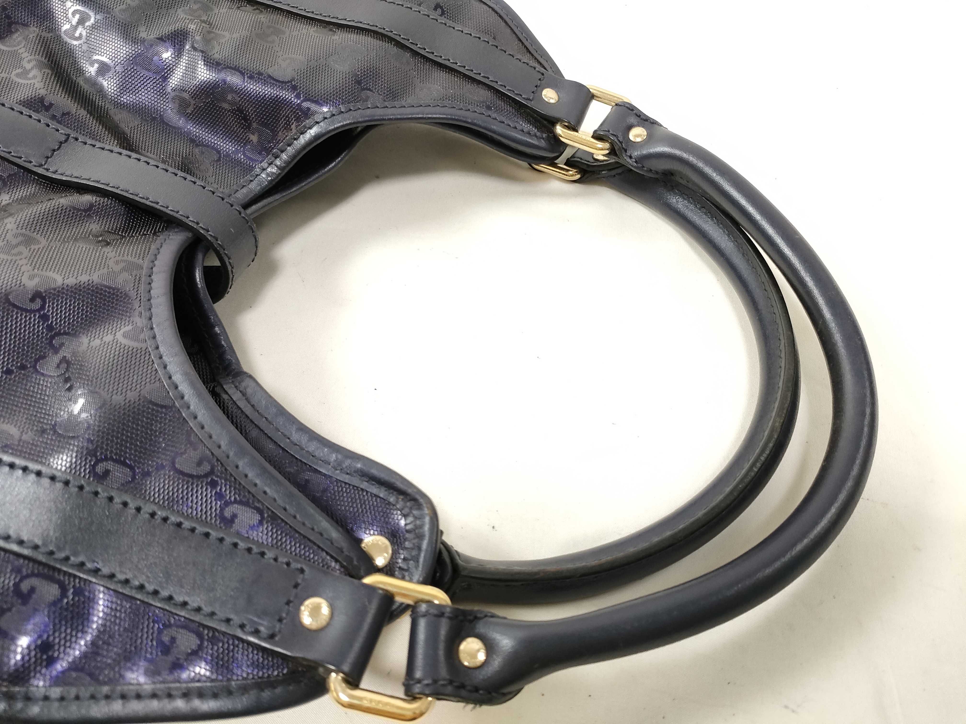 Navy PVC GG Monogram Jackie Shoulder Bag (Handbag) — view 6