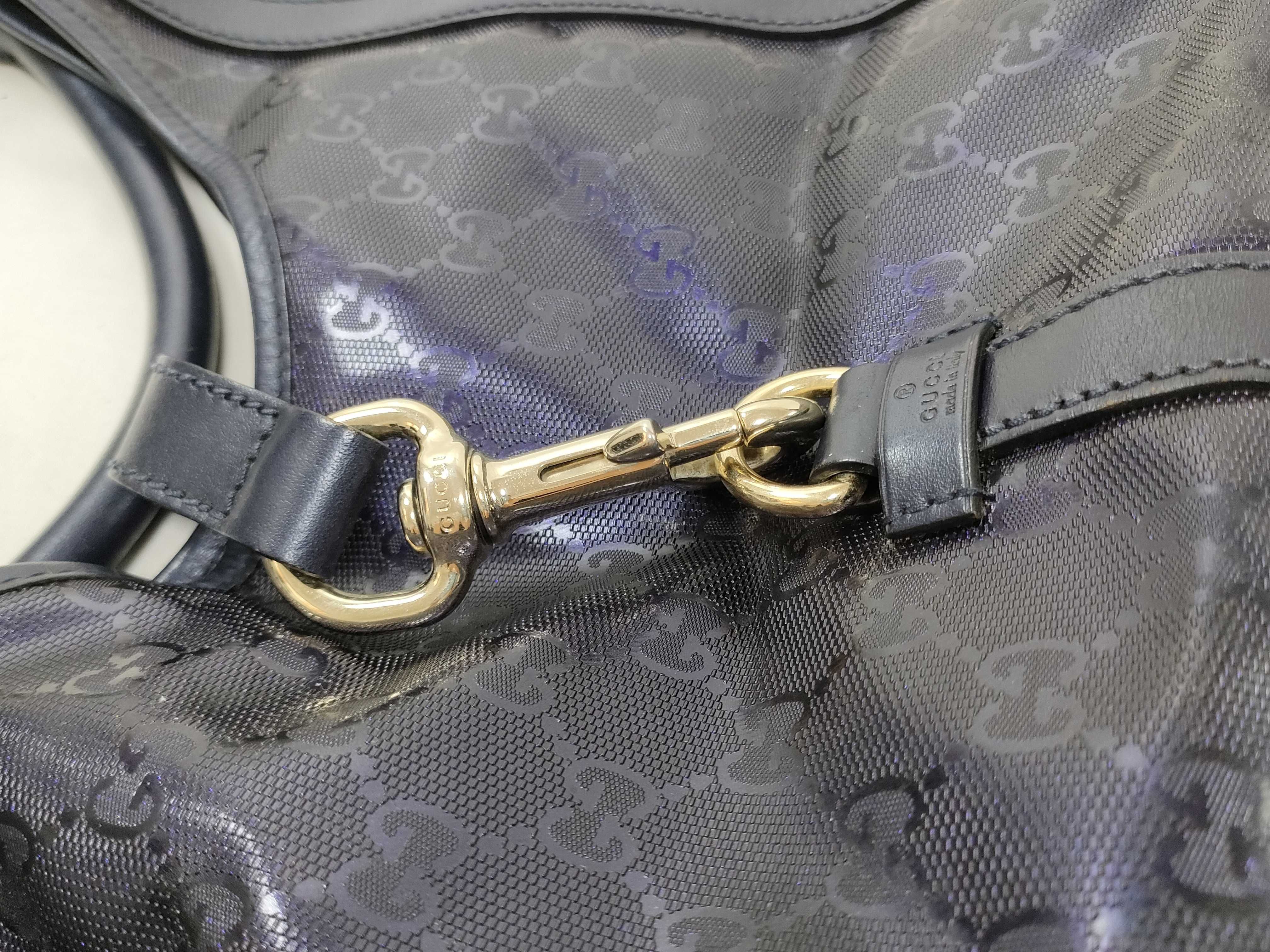 Navy PVC GG Monogram Jackie Shoulder Bag (Handbag) — view 8