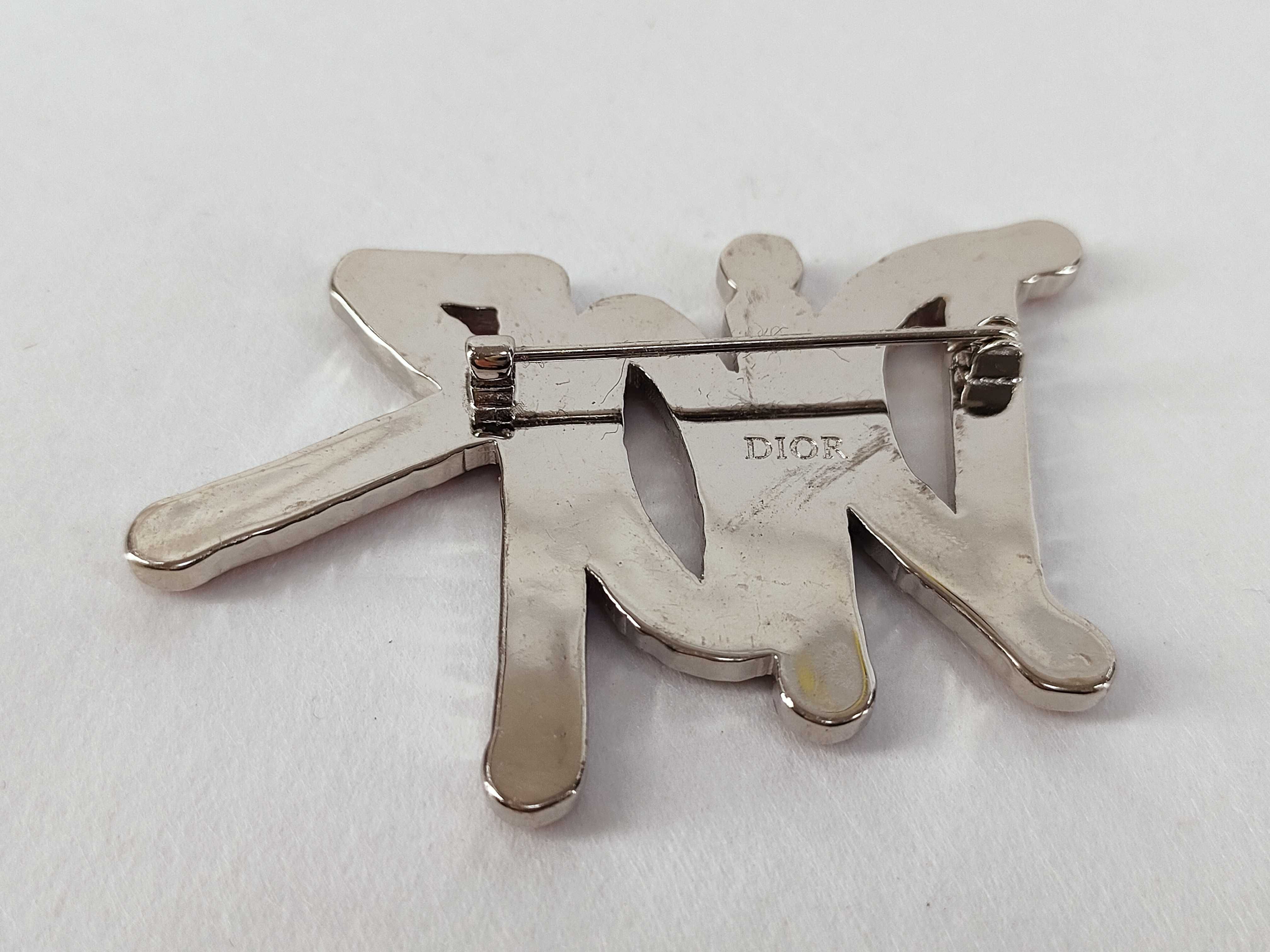 x Stussy collaboration rhinestone brooch — view 2