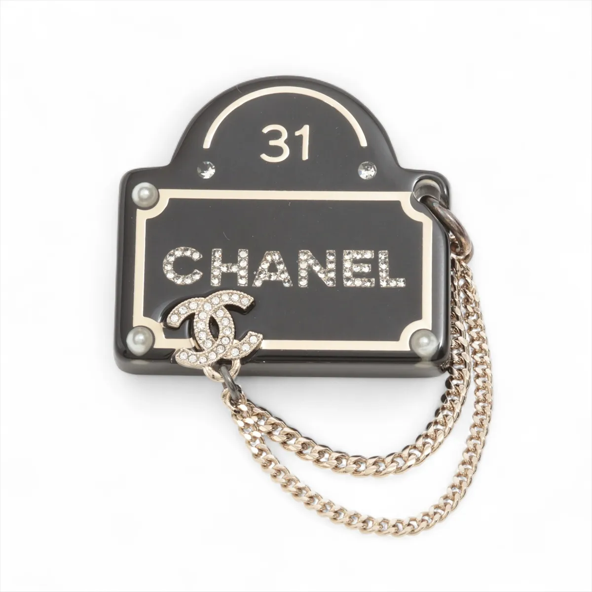 Cocomark D22B Brooch GP x Plastic Black x Gold