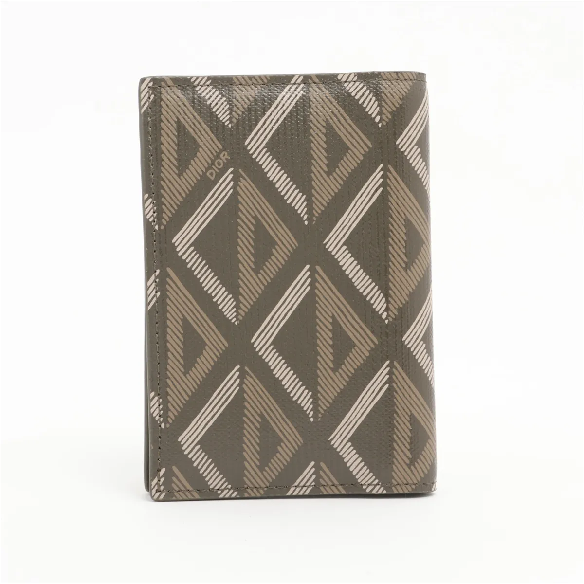 CD Diamond PVC×Leather Card Case Khaki — view 2