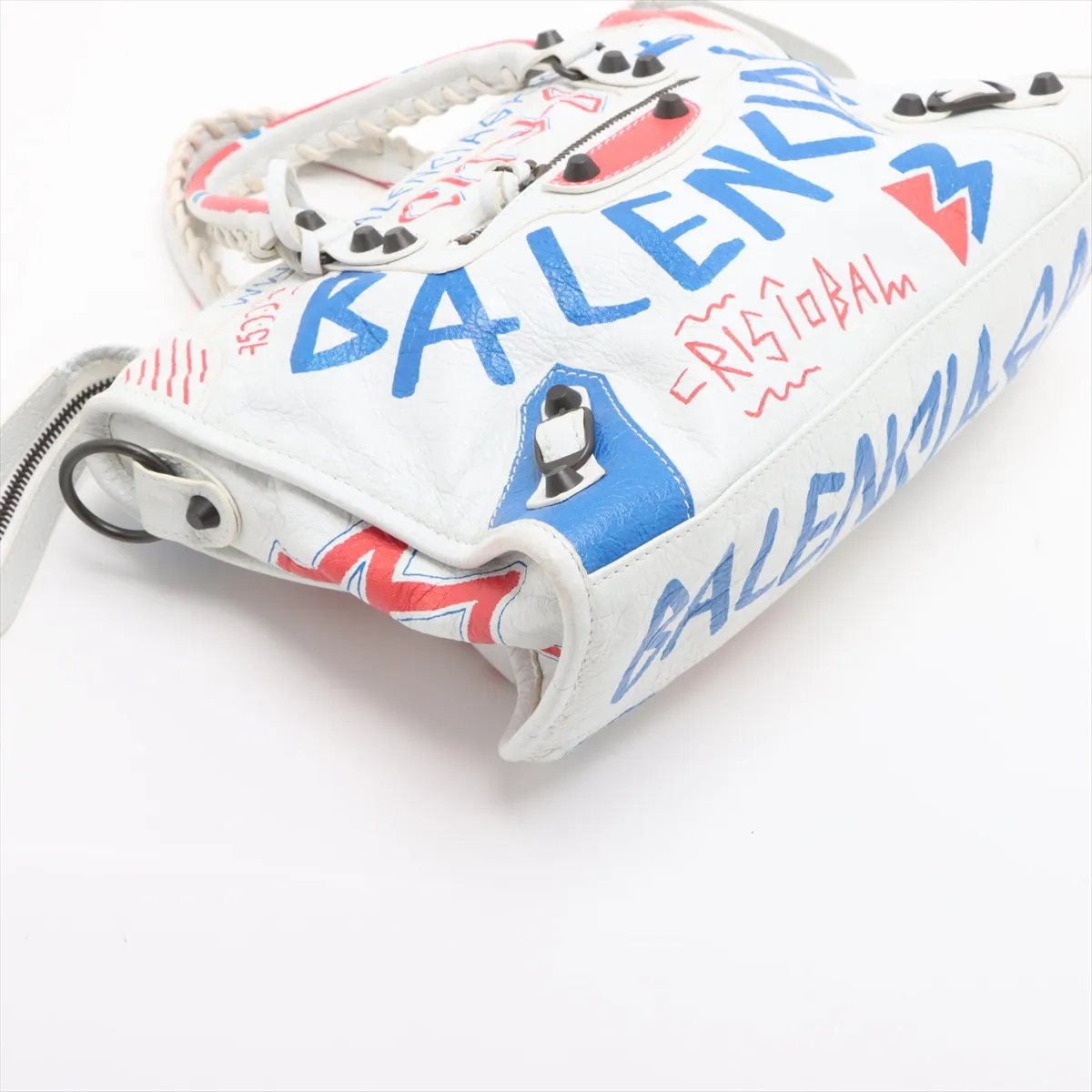 Graffiti Classic City Leather 2WAY Handbag White 431621 — view 4