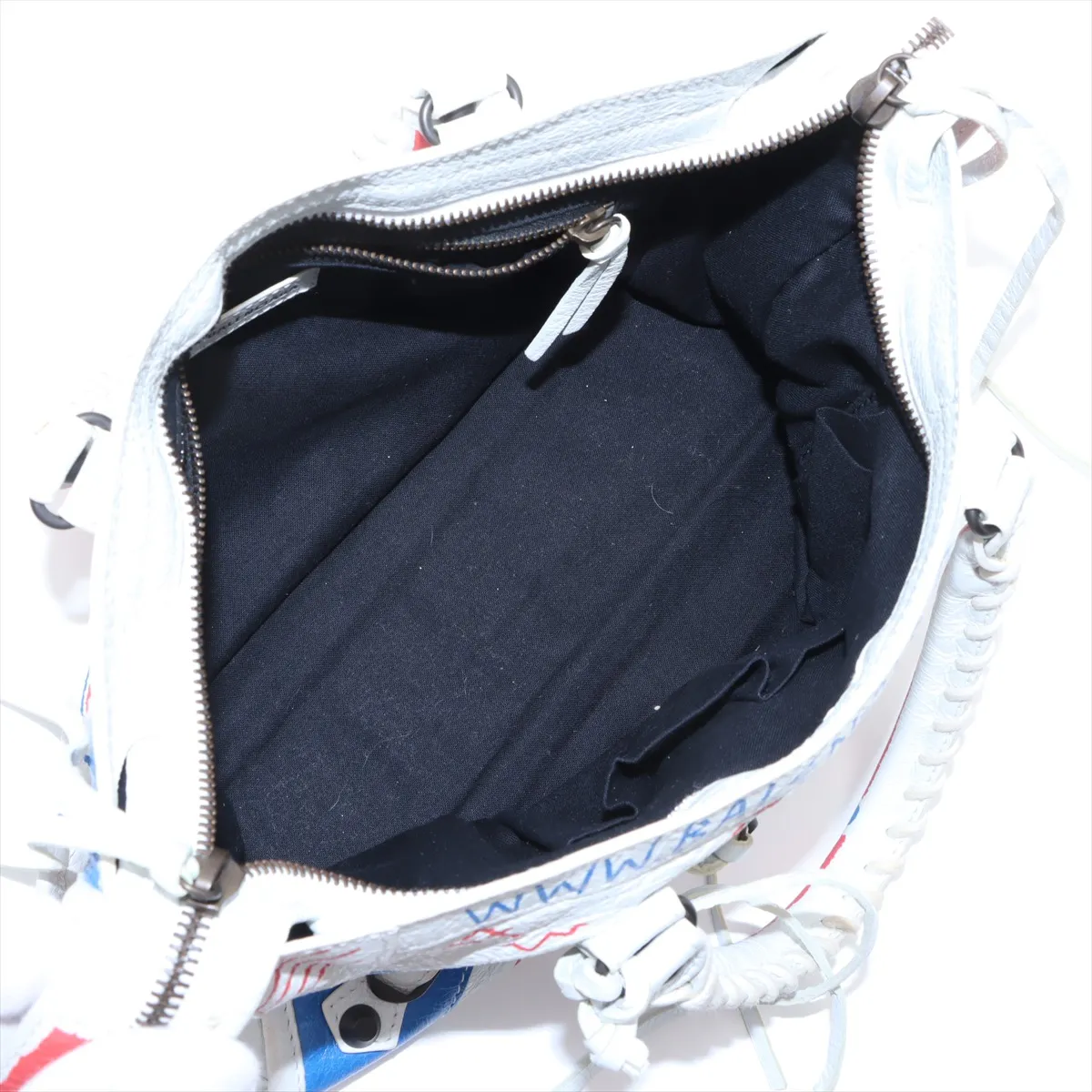 Graffiti Classic City Leather 2WAY Handbag White 431621 — view 8