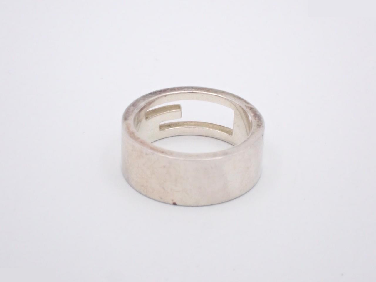 Branded G-ring, 925 sterling silver, 8.2g, stamped "15", actual size #14 — view 2