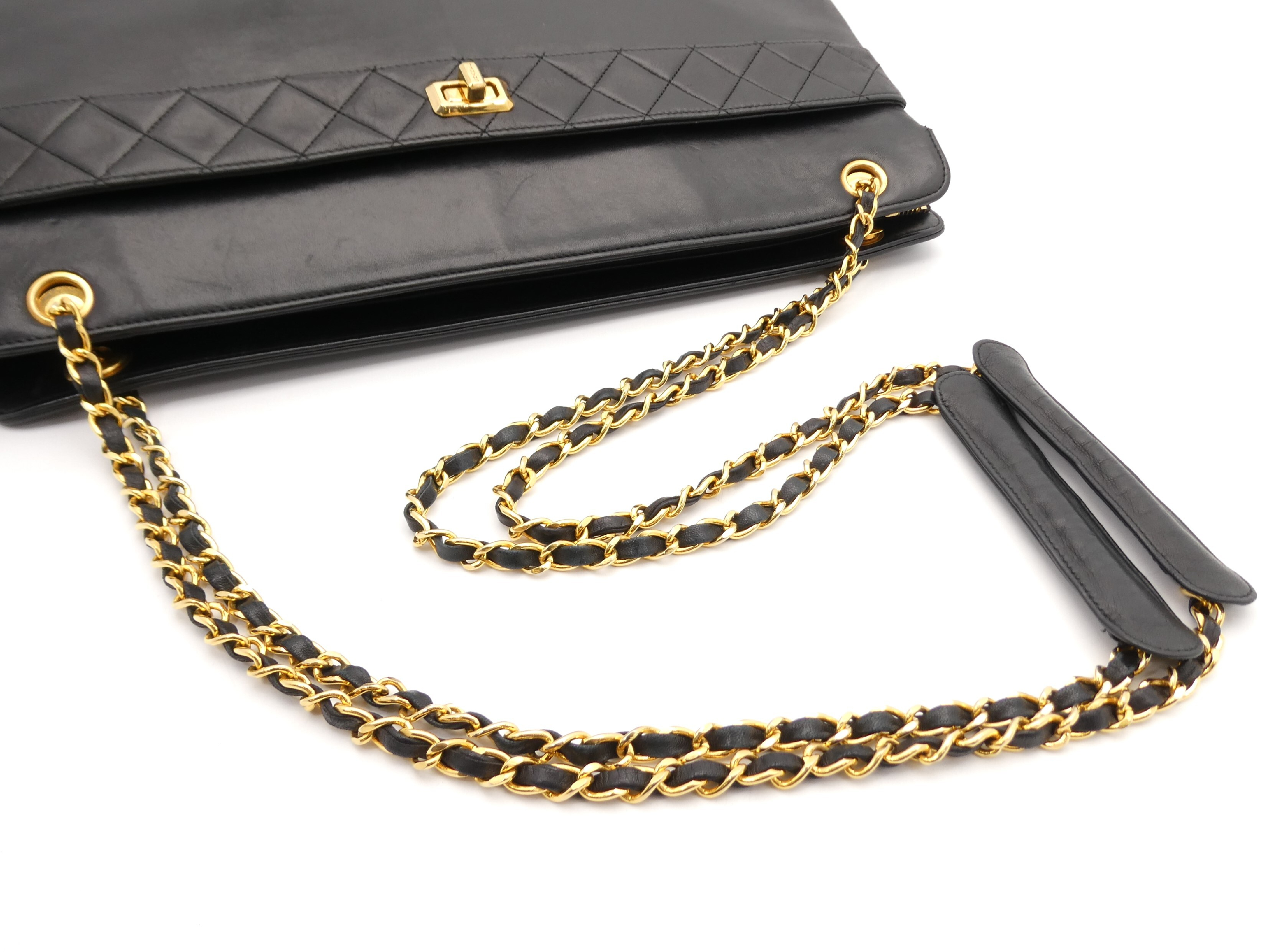 Matelassé Leather Chain Tote Bag — view 6